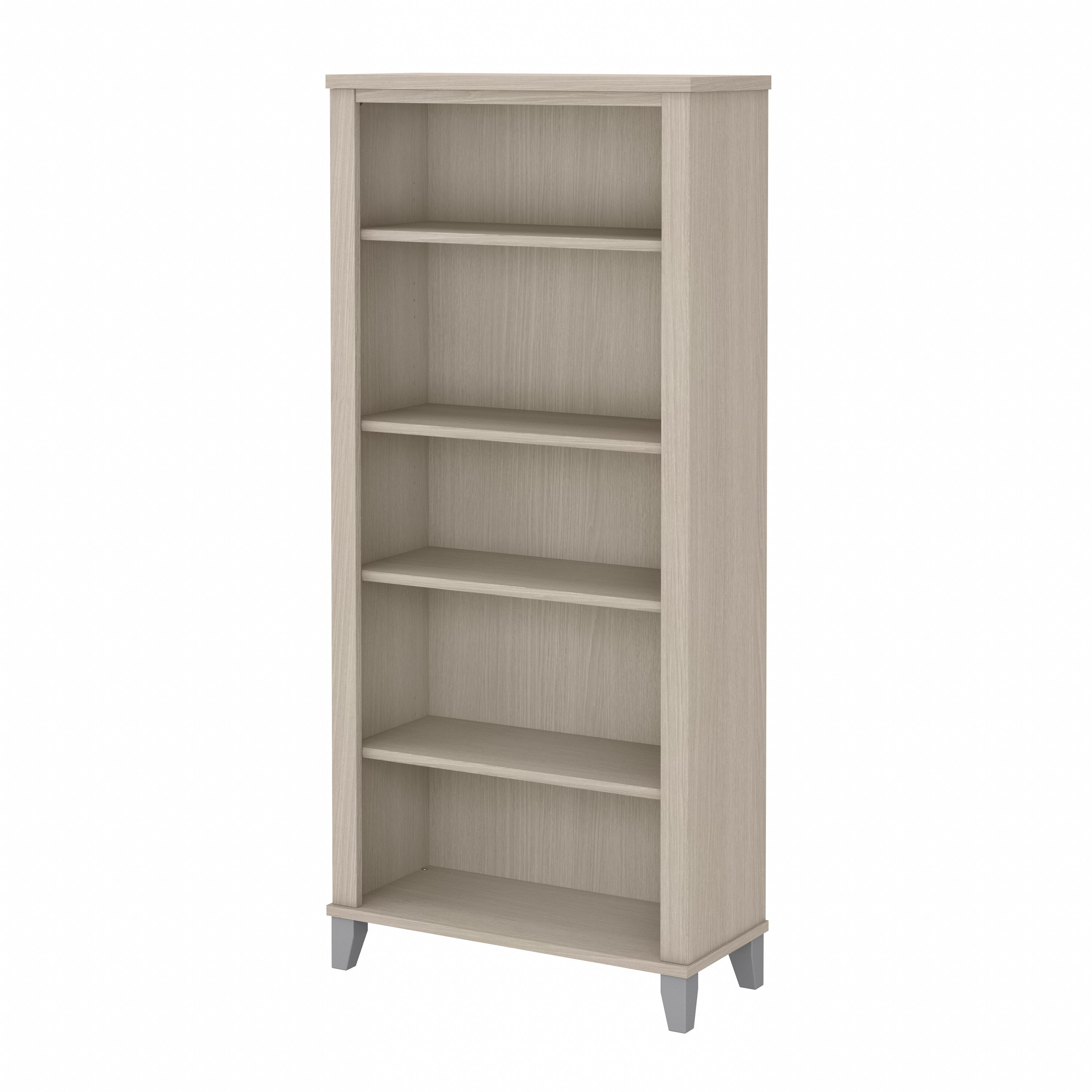 Bush Furniture Somerset Tall 5 Shelf Bookcase | Sand Oak/White_0