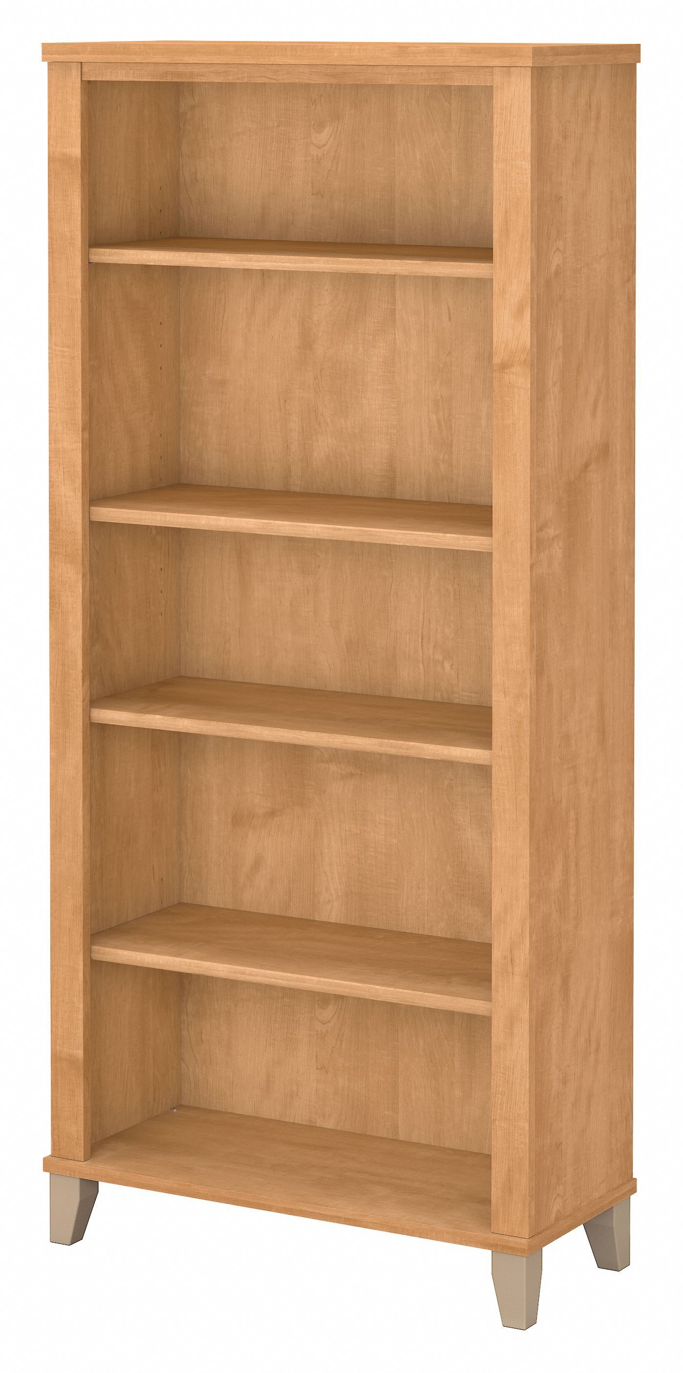 Bush Furniture Somerset Tall 5 Shelf Bookcase | Maple Cross/White_0