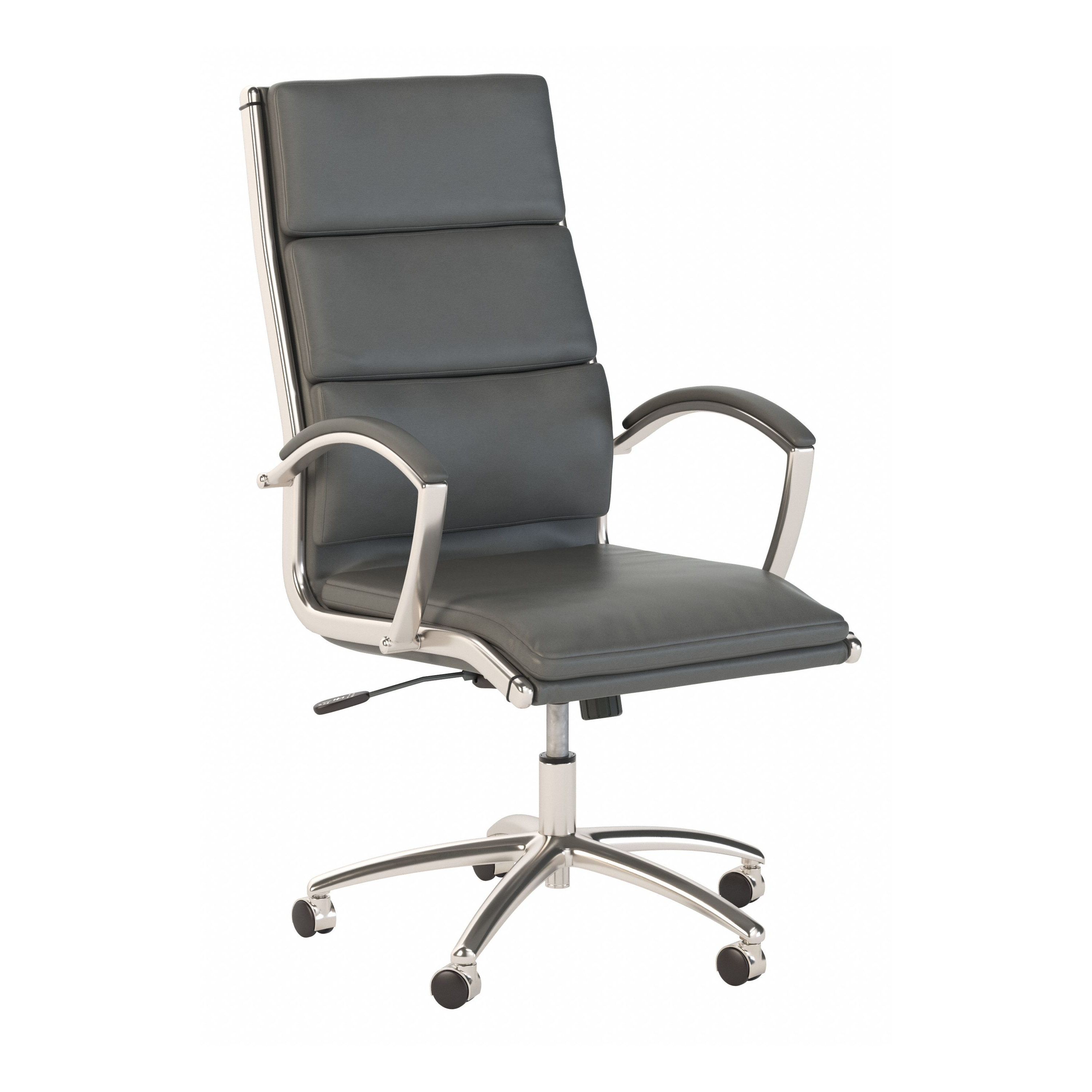 Bush Business Furniture Modelo High Back Leather Executive Office Chair | Dark Gray Leather_0