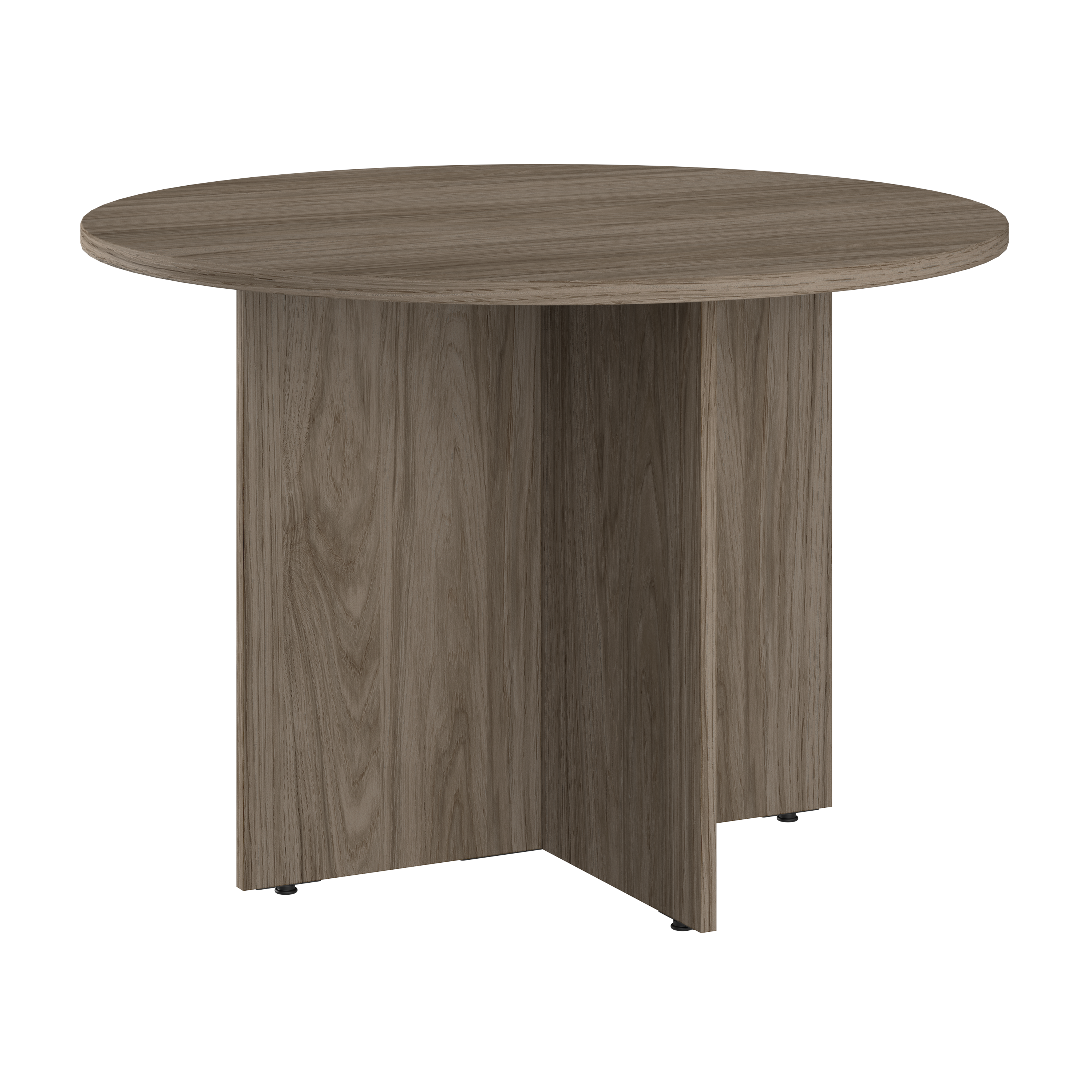 Bush Business Furniture 42W Round Conference Table with Wood Base | Modern Hickory_0