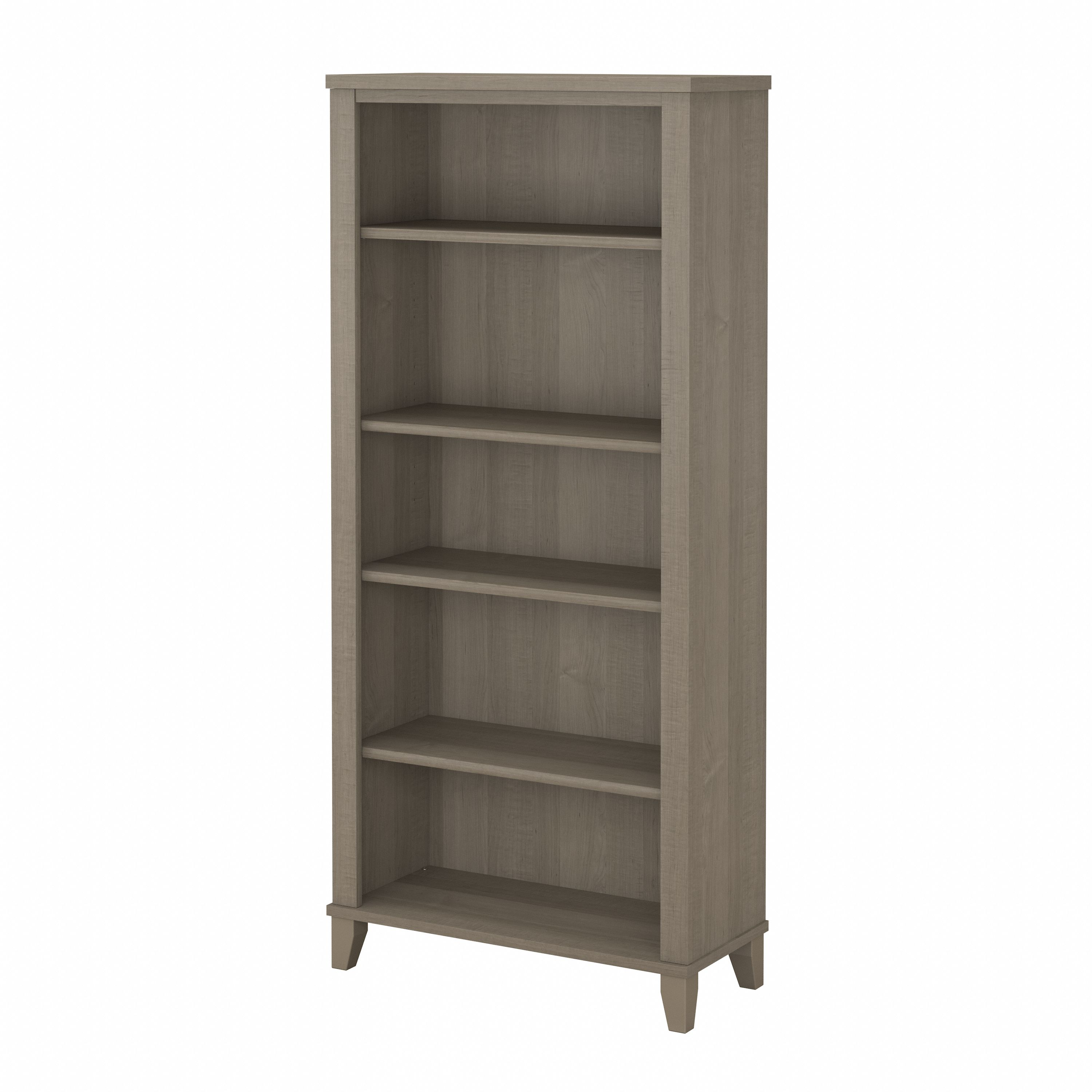 Bush Furniture Somerset Tall 5 Shelf Bookcase | Ash Gray/White_0