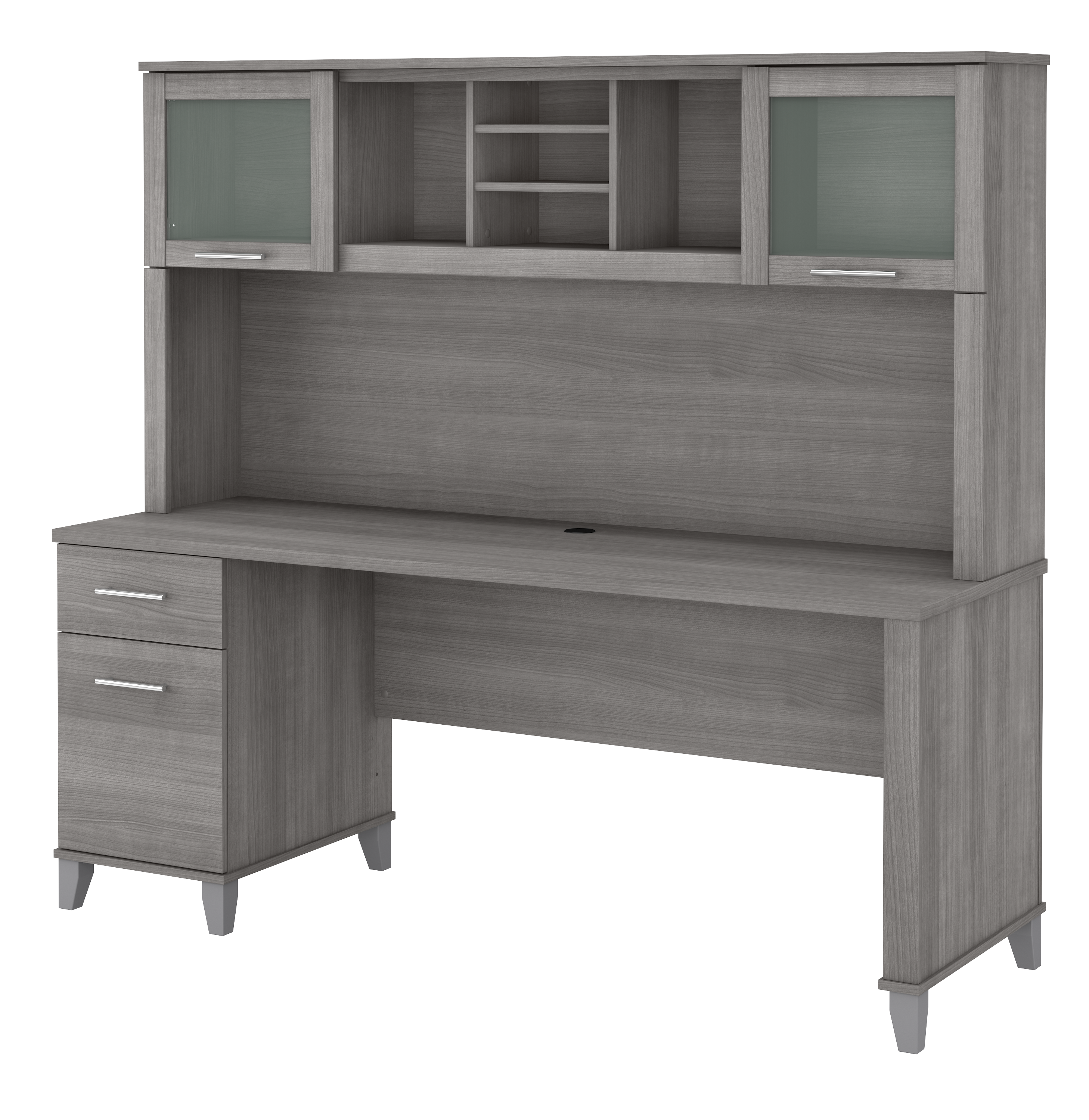 Bush Furniture Somerset 72W Office Desk with Drawers and Hutch | Platinum Gray_0