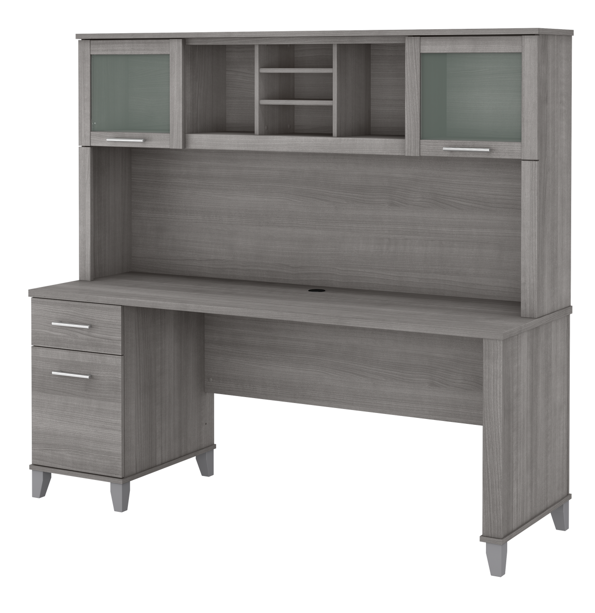 Bush Furniture Somerset 72W Office Desk with Drawers and Hutch | Platinum Gray_0
