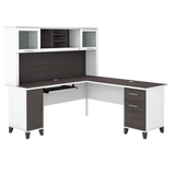 Bush Furniture Somerset 72W L Shaped Desk with Hutch | Storm Gray/White_0