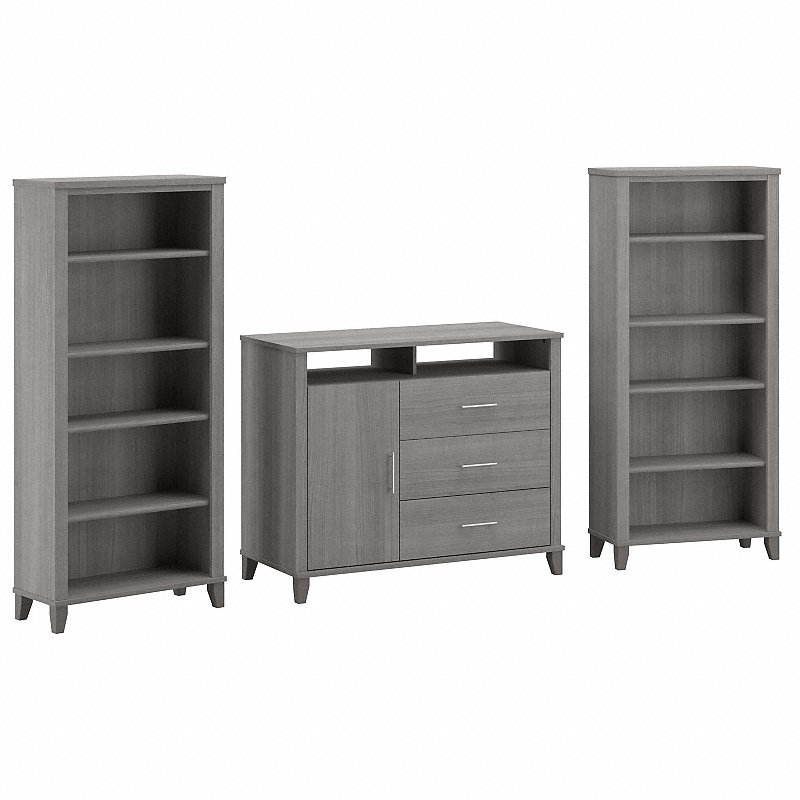 Bush Furniture Somerset Entertainment Center | Platinum Gray_0