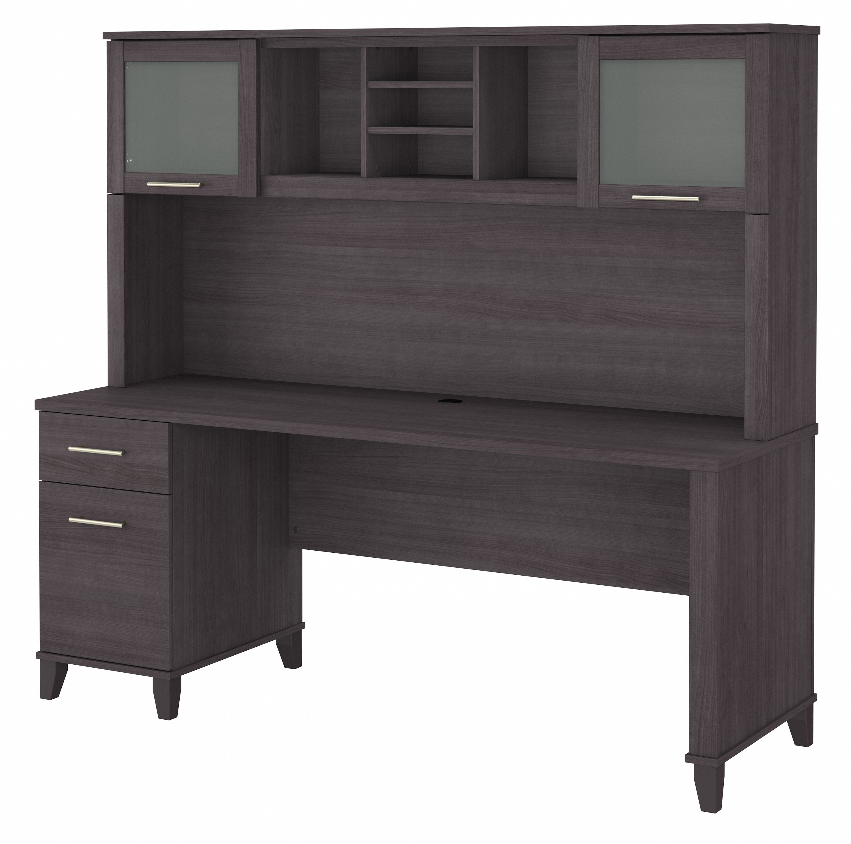 Bush Furniture Somerset 72W Office Desk with Drawers and Hutch | Storm Gray_0