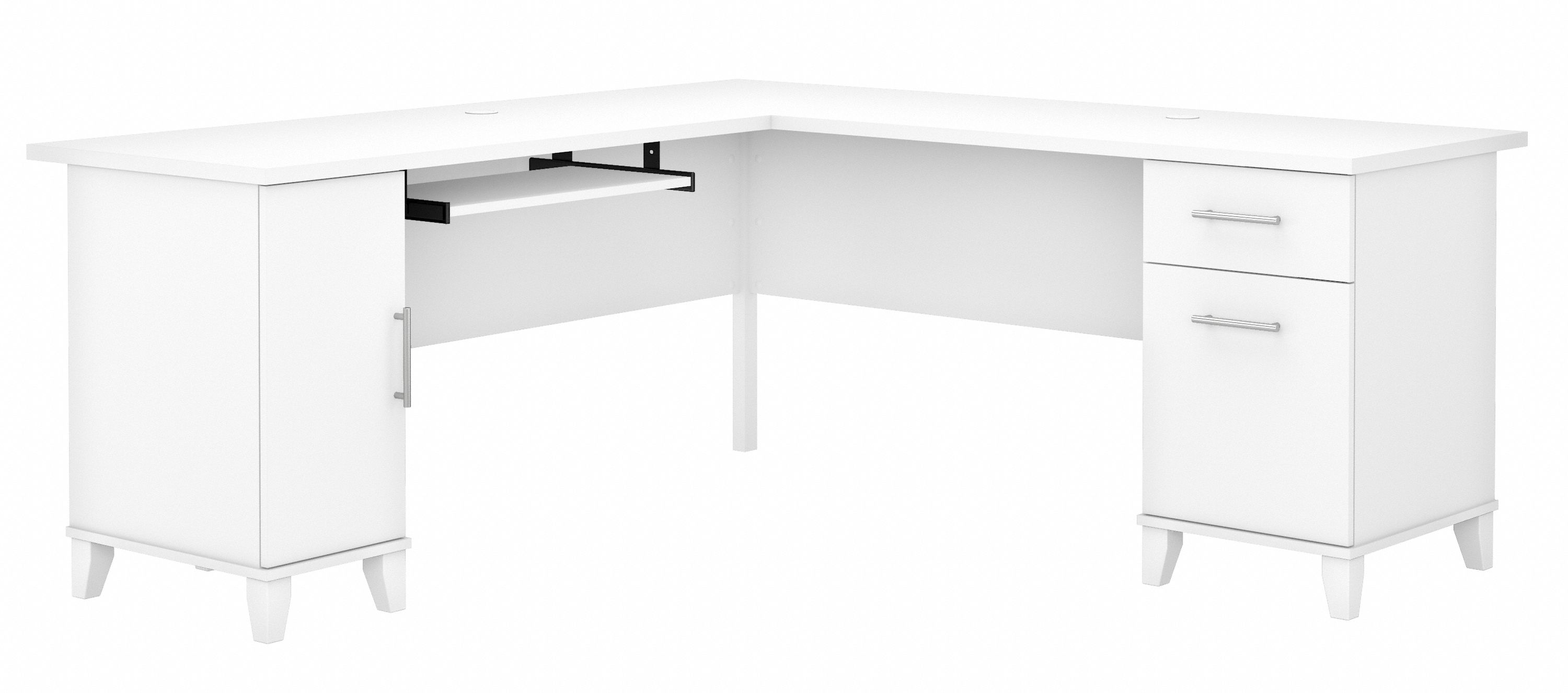 Bush Furniture Somerset 72W L Shaped Desk with Storage | White_0