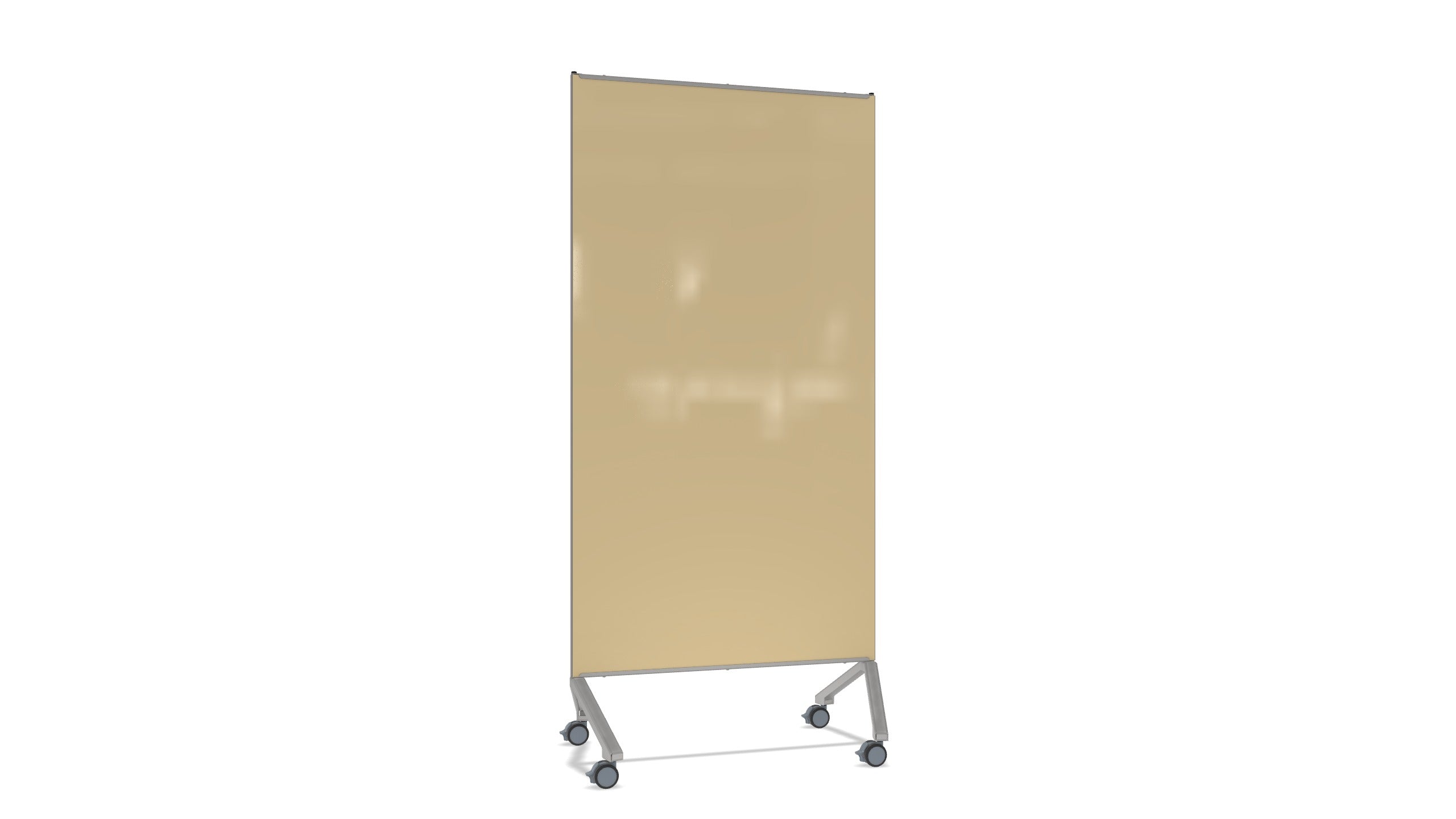 Ghent Pointe Mobile Glassboard, Non-magnetic, Beige Glass w/ Silver Frame, 77"H x 36"W_0