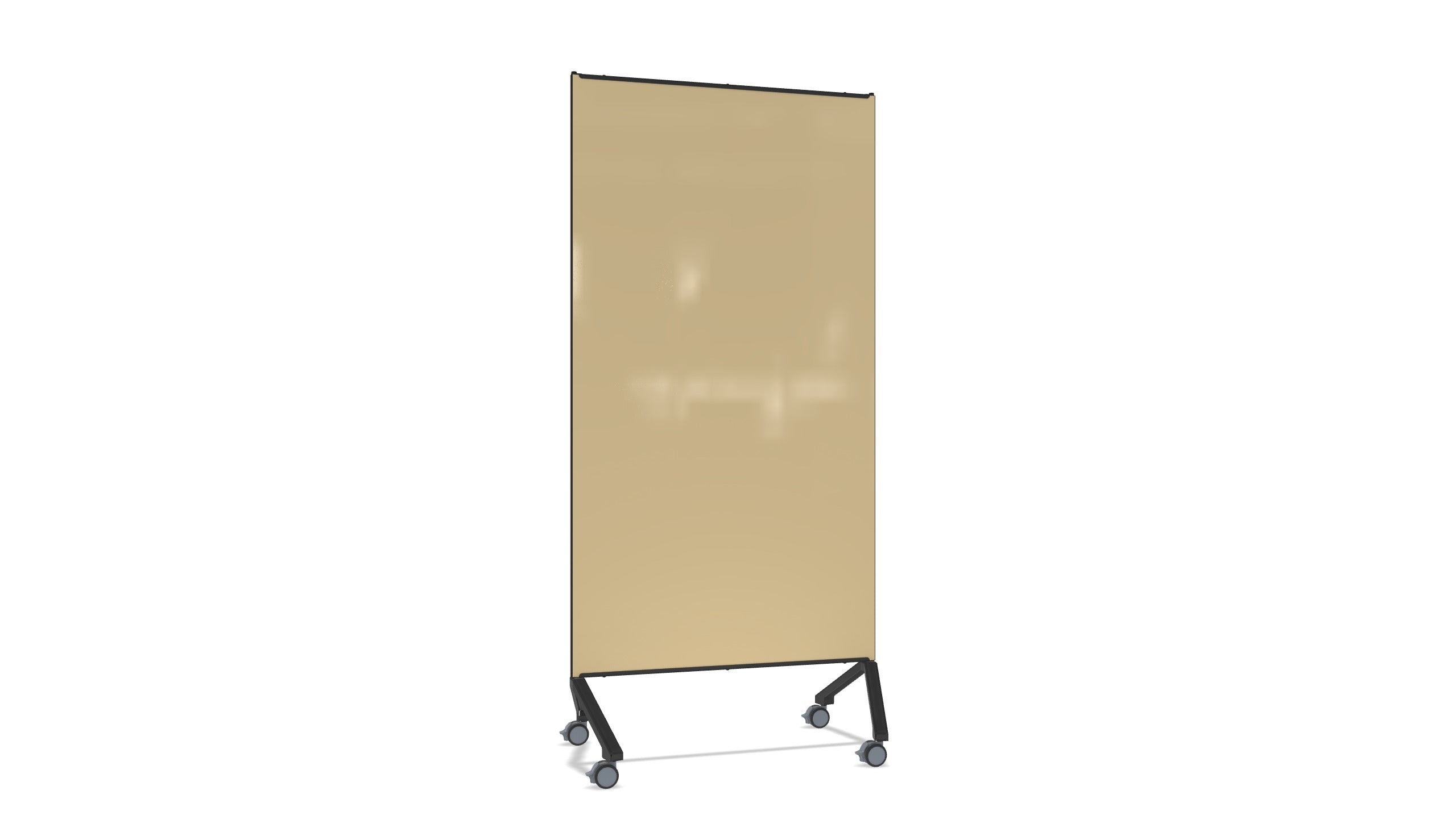 Ghent Pointe Mobile Glassboard, Non-magnetic, Beige Glass w/ Black Frame, 77"H x 36"W_0