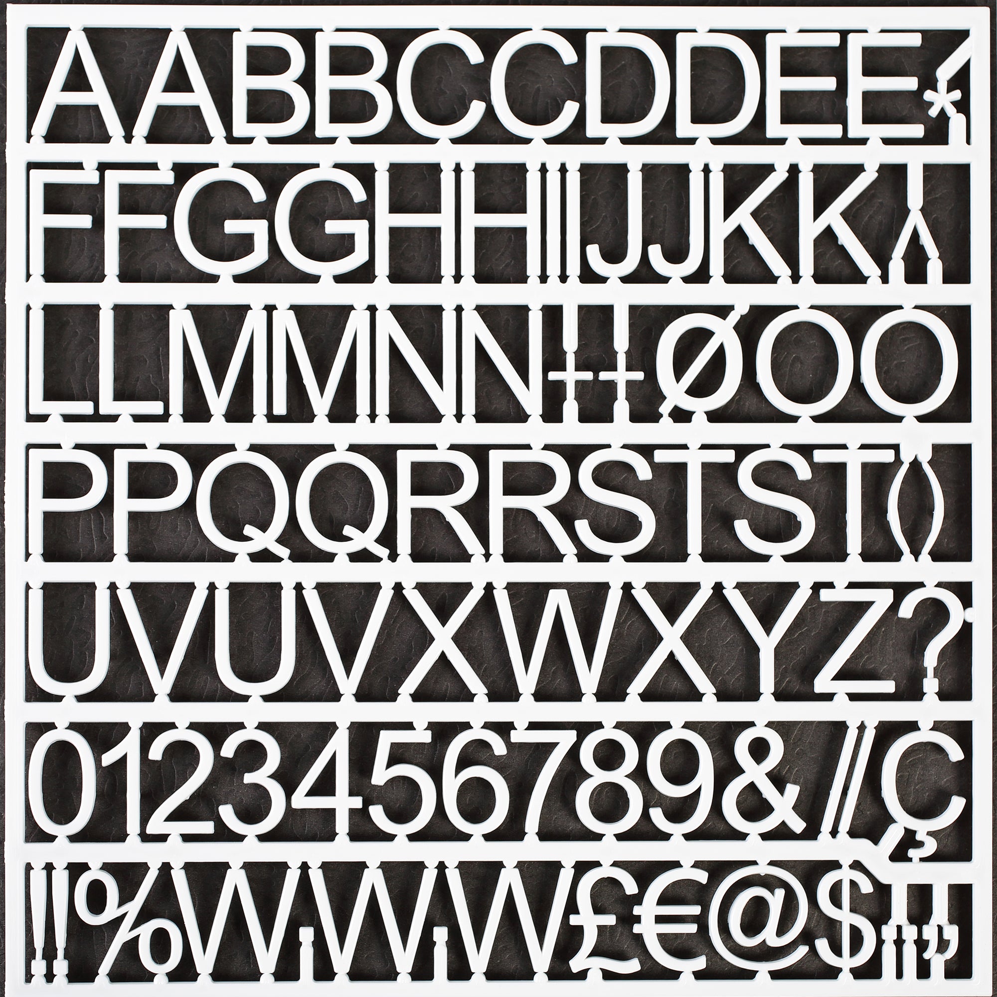 MasterVision 1" White Plastic Set of Letters, Numbers & Symbols