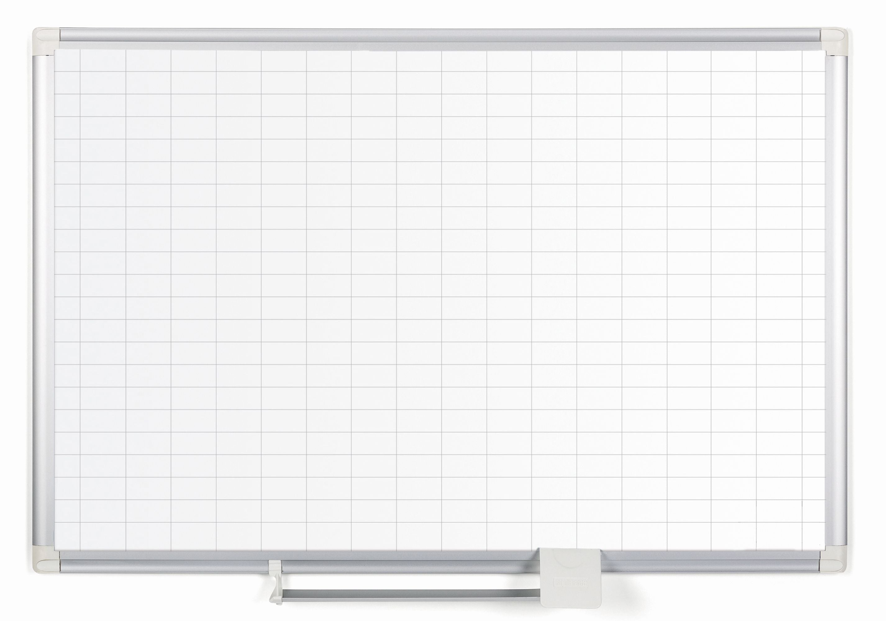 MasterVision Magnetic Porcelain Dry-Erase Planning Board with Accessory Kit, General Format Grid, Aluminum Frame, 24" x 36"