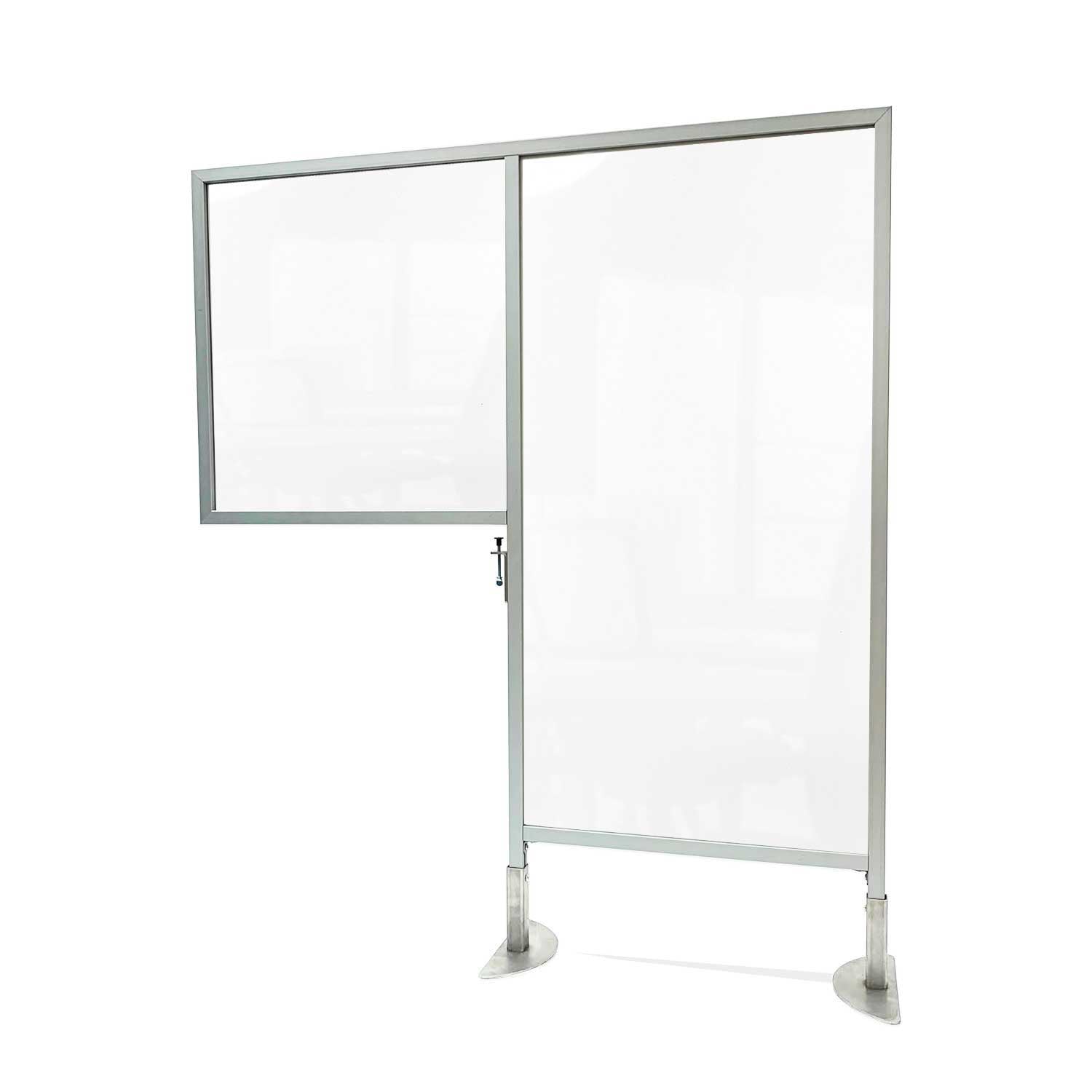 Ghent Desk to Floor Partition w/ Clear Thermoplastic Desk Panel and Floor Panel, 57"H x 47"W_0