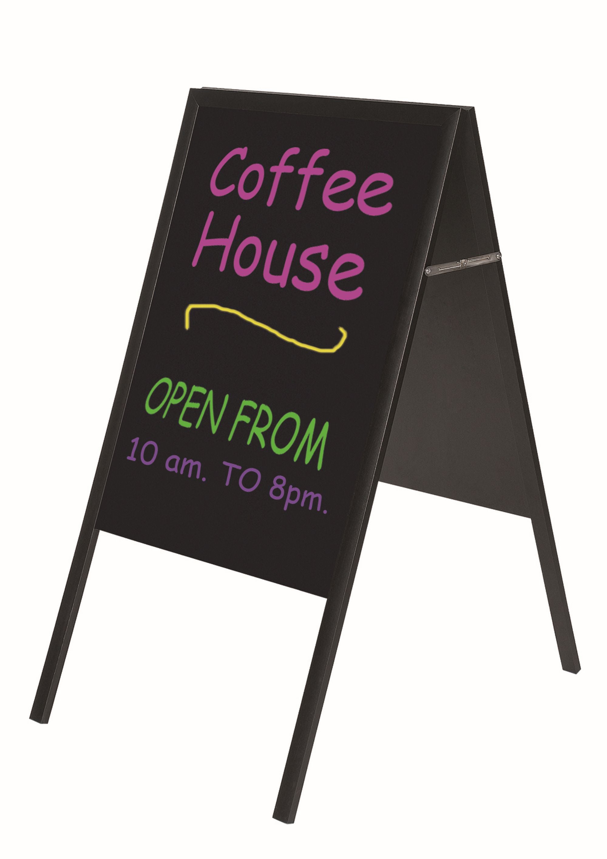 MasterVision Magnetic Wet Erase A-Frame Sign Board, 33" x 21", Black Wood Frame