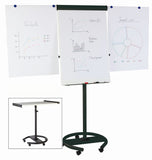 MasterVision 360° Magnetic Steel Dry-Erase Multi-Use Mobile Easel, 27" x 41"