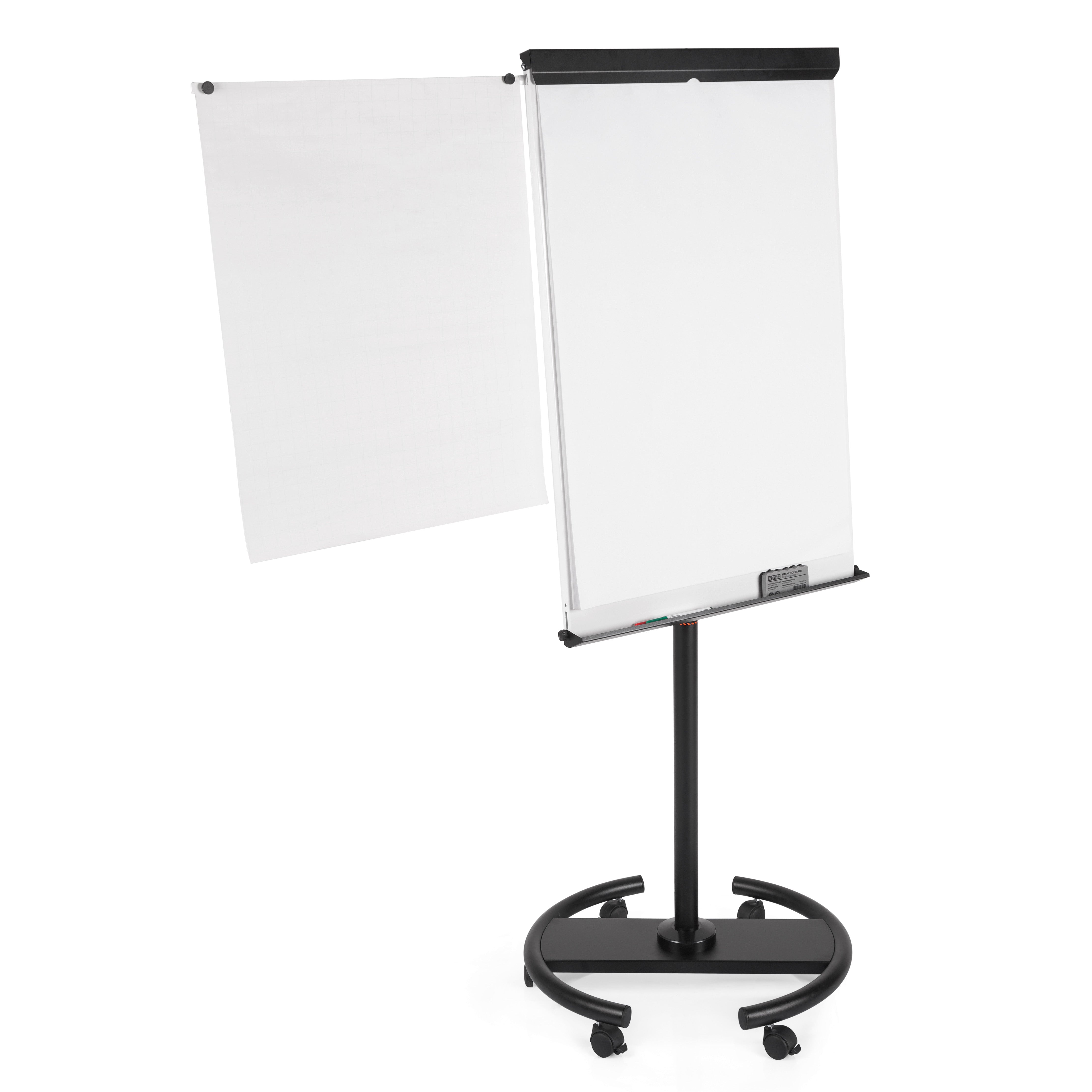 MasterVision 360° Magnetic Steel Dry-Erase Multi-Use Mobile Easel, 27" x 41"