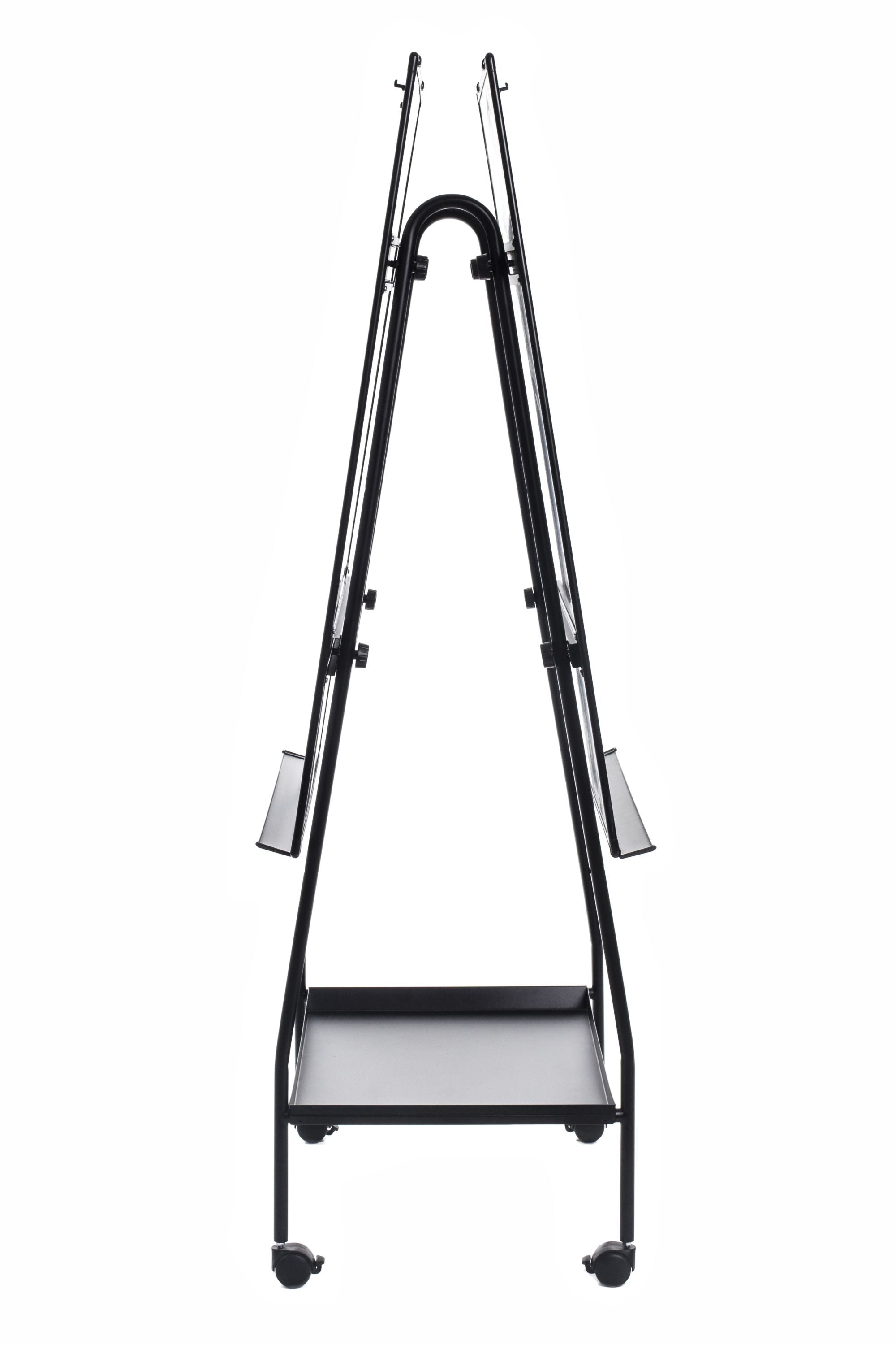 MasterVision Creation Station Melamine Dry-Erase Mobile Easel, Black Aluminum Frame, 29.5" x 42"