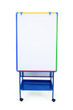 MasterVision Schoolmate Creation Station Magnetic Steel Dry-Erase Mobile Easel, Aluminum Frame, 29.5" x 42"