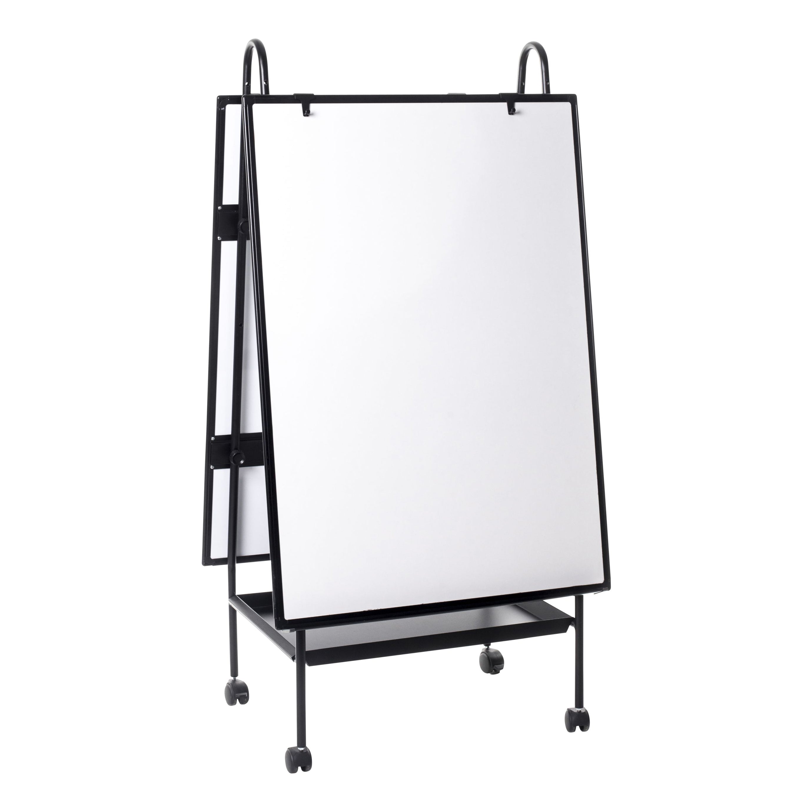 MasterVision Creation Station Magnetic Steel Dry-Erase Mobile Easel, Black Aluminum Frame, 29.5" x 42"