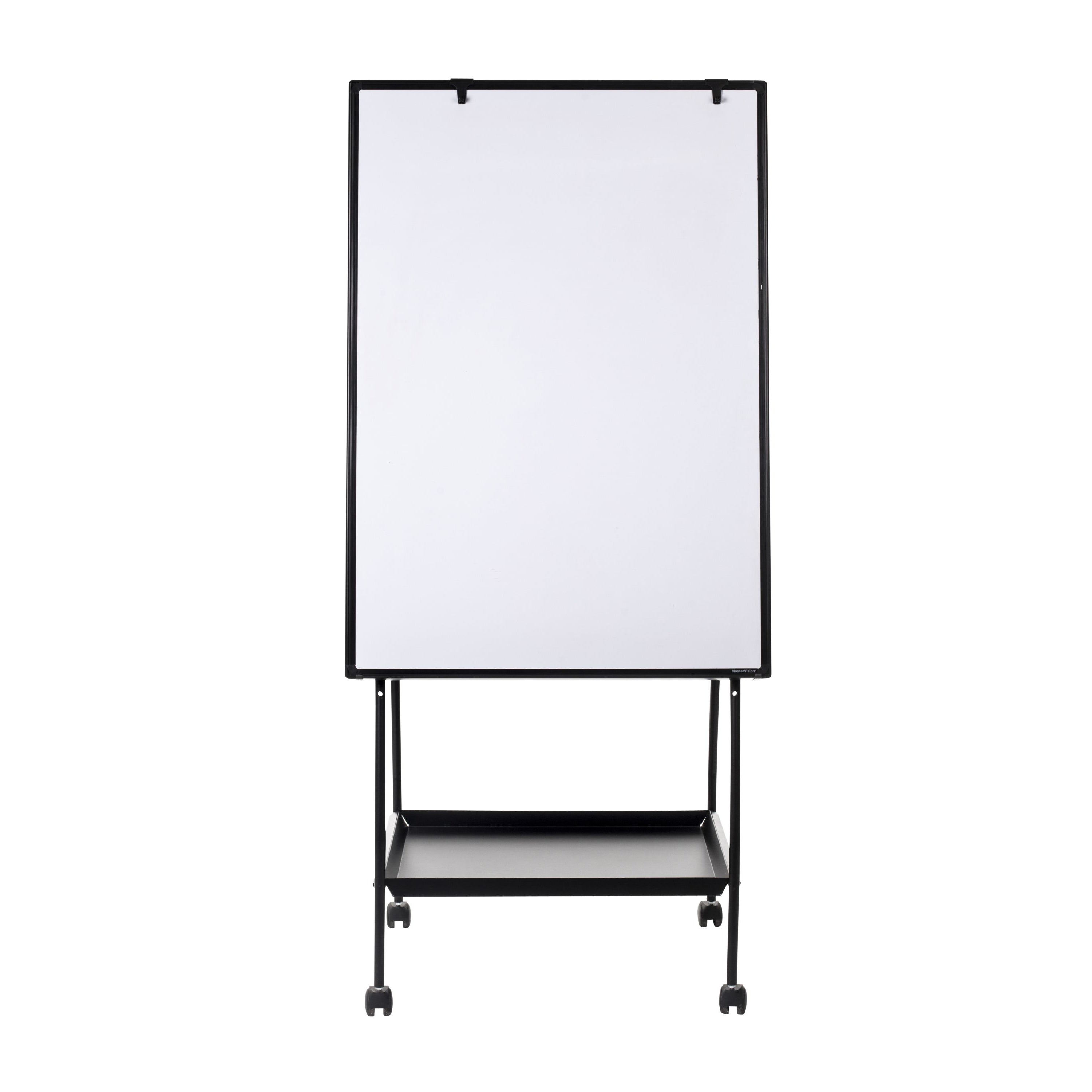 MasterVision Creation Station Magnetic Steel Dry-Erase Mobile Easel, Black Aluminum Frame, 29.5" x 42"