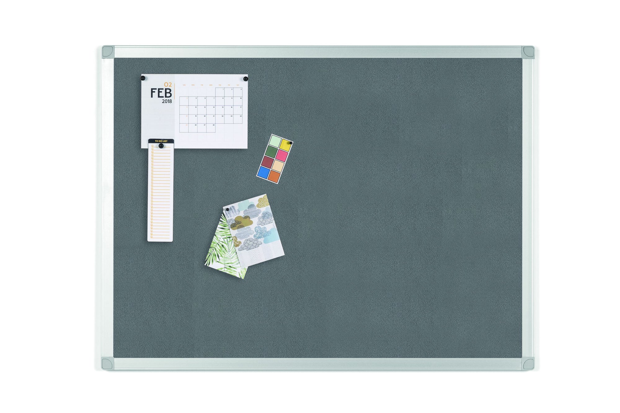 MasterVision Ayda Gray Felt Bulletin Board, 36&quot; x 48&quot;, Aluminum Frame