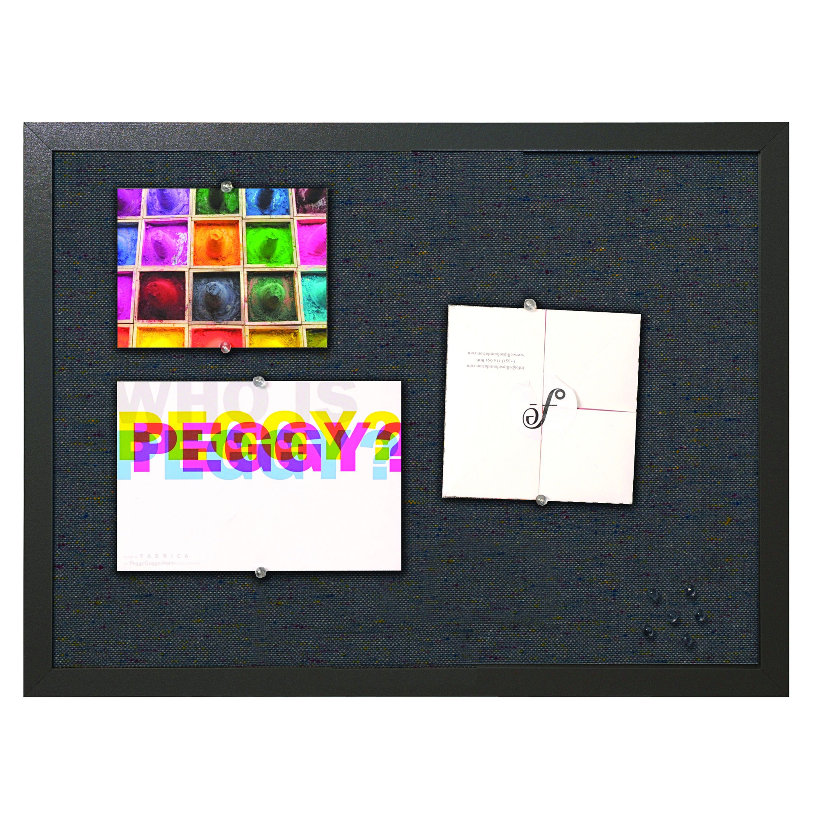 MasterVision Black Fabric Bulletin Board, 18" x 24", Black MDF Frame