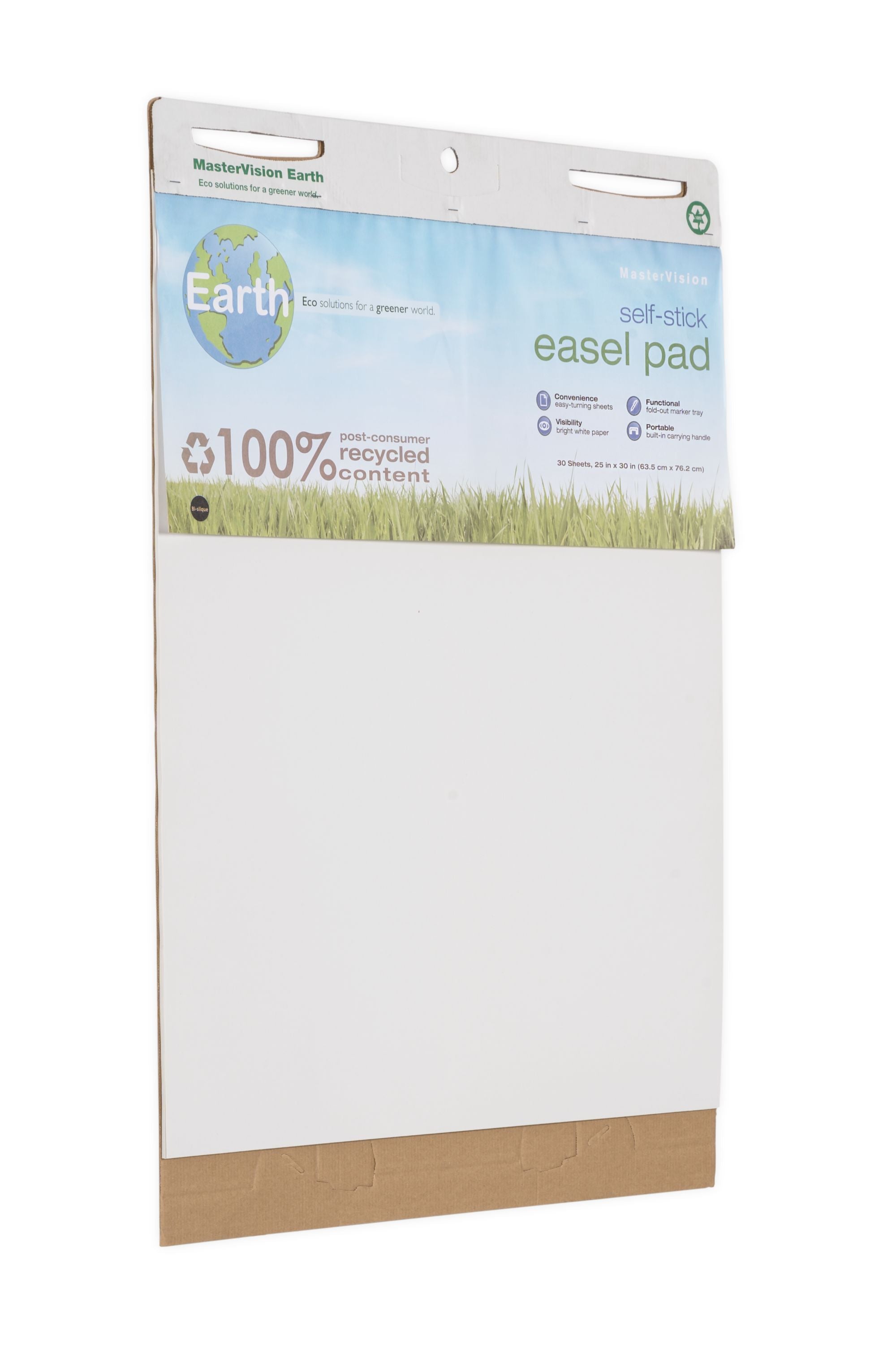 MasterVision Earth Self-Stick Easel Pad 25" x 30", 2 pack, White