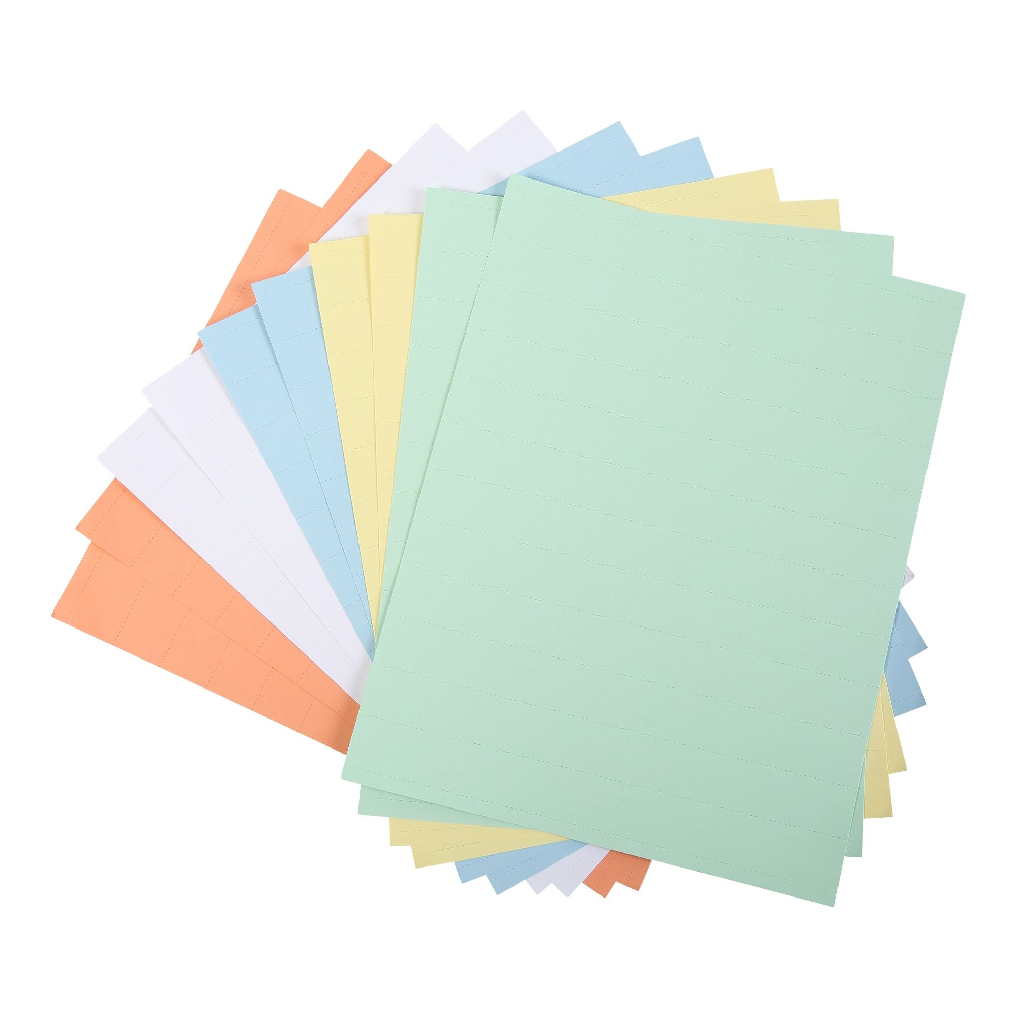 MasterVision Data Card Replacement Inserts, Assorted Colors, Accessories, 8.5" x 11" Sheet, Perforated every 1", 10 sheets