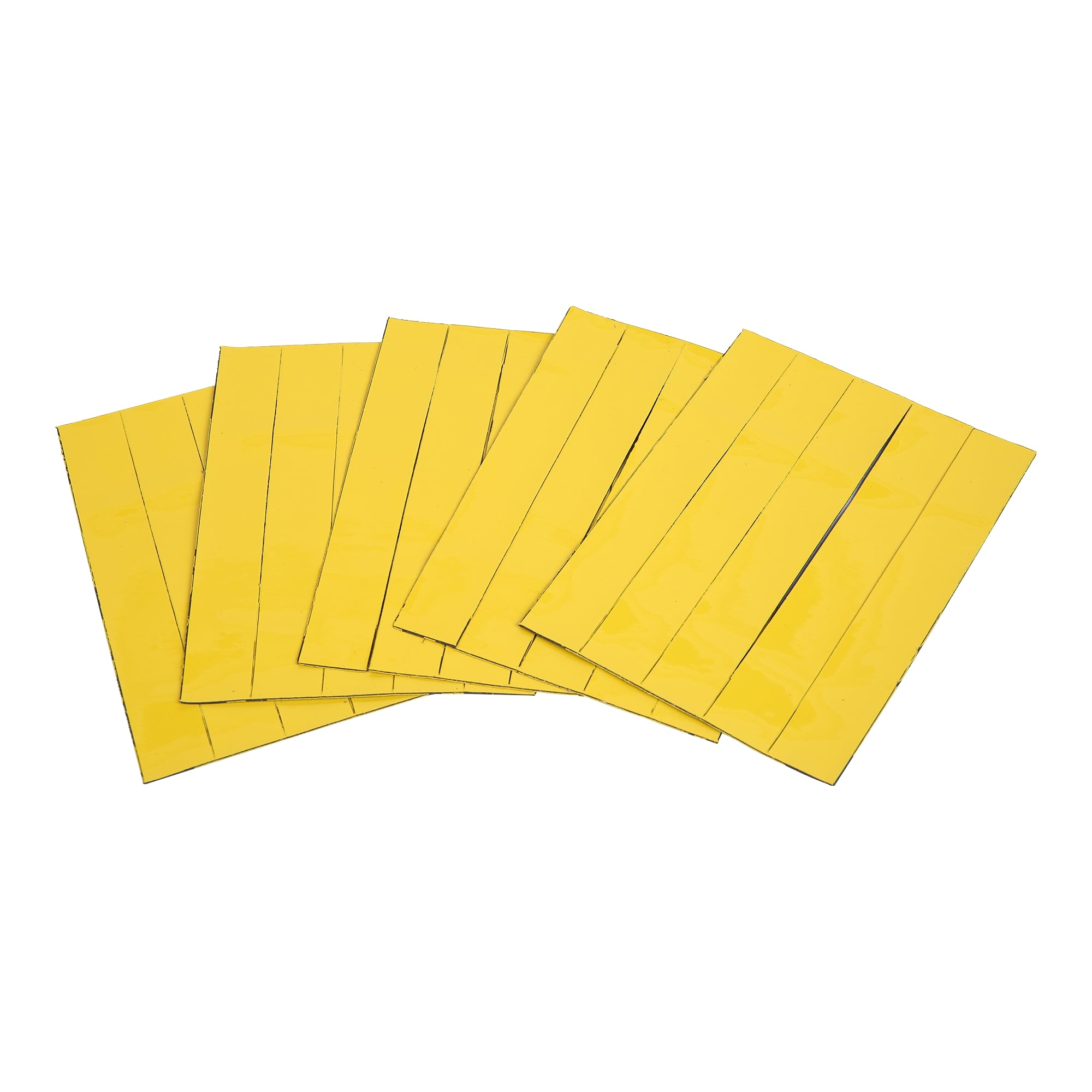 MasterVision Magnetic Dry-Erase Tape Strips, Yellow, Write-on Wipe-off, 7/8" x 6", Pack of 25