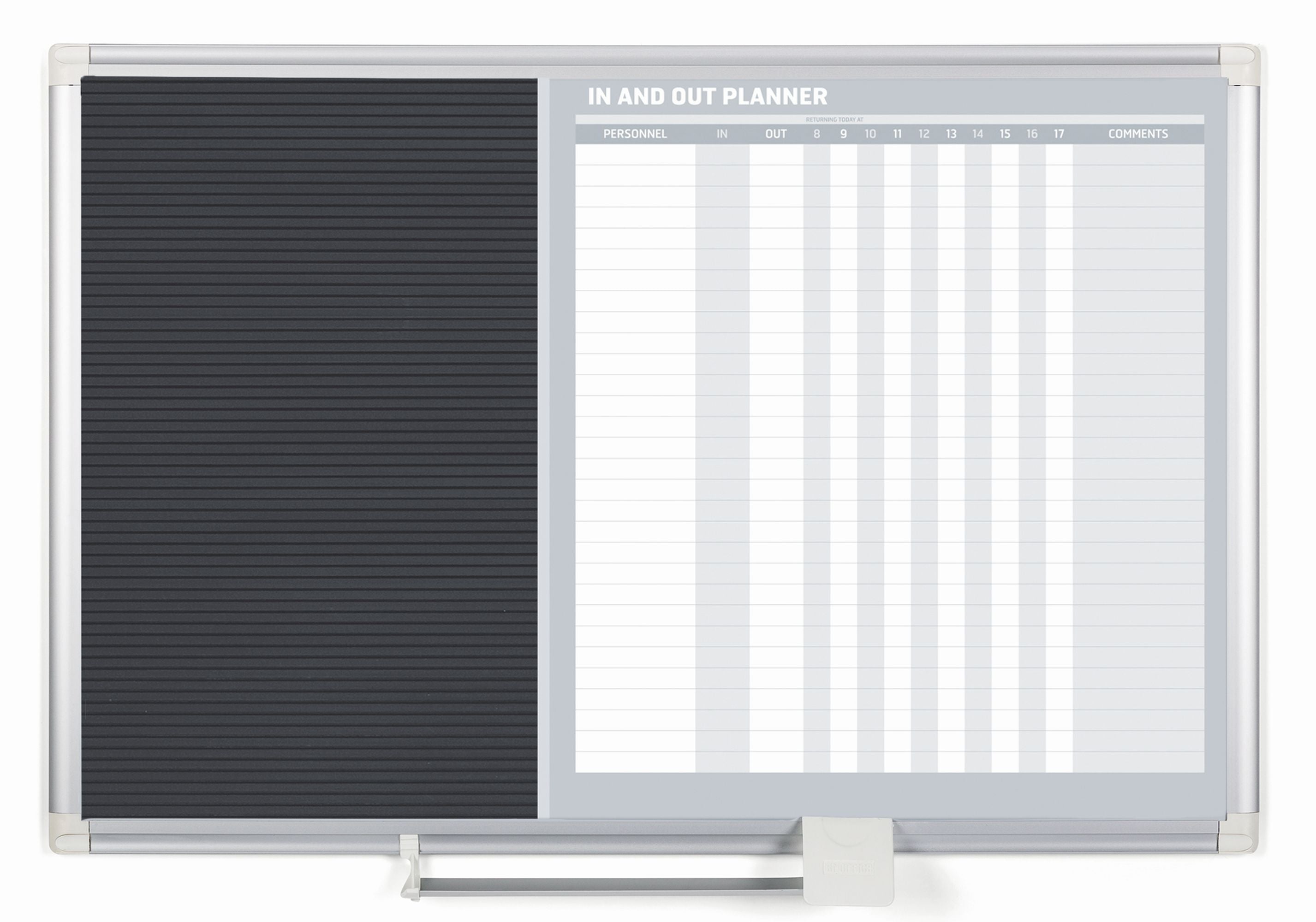 MasterVision In/Out Magnetic Dry-Erase and Letter Board Combo, 18" x 24", Aluminum Frame