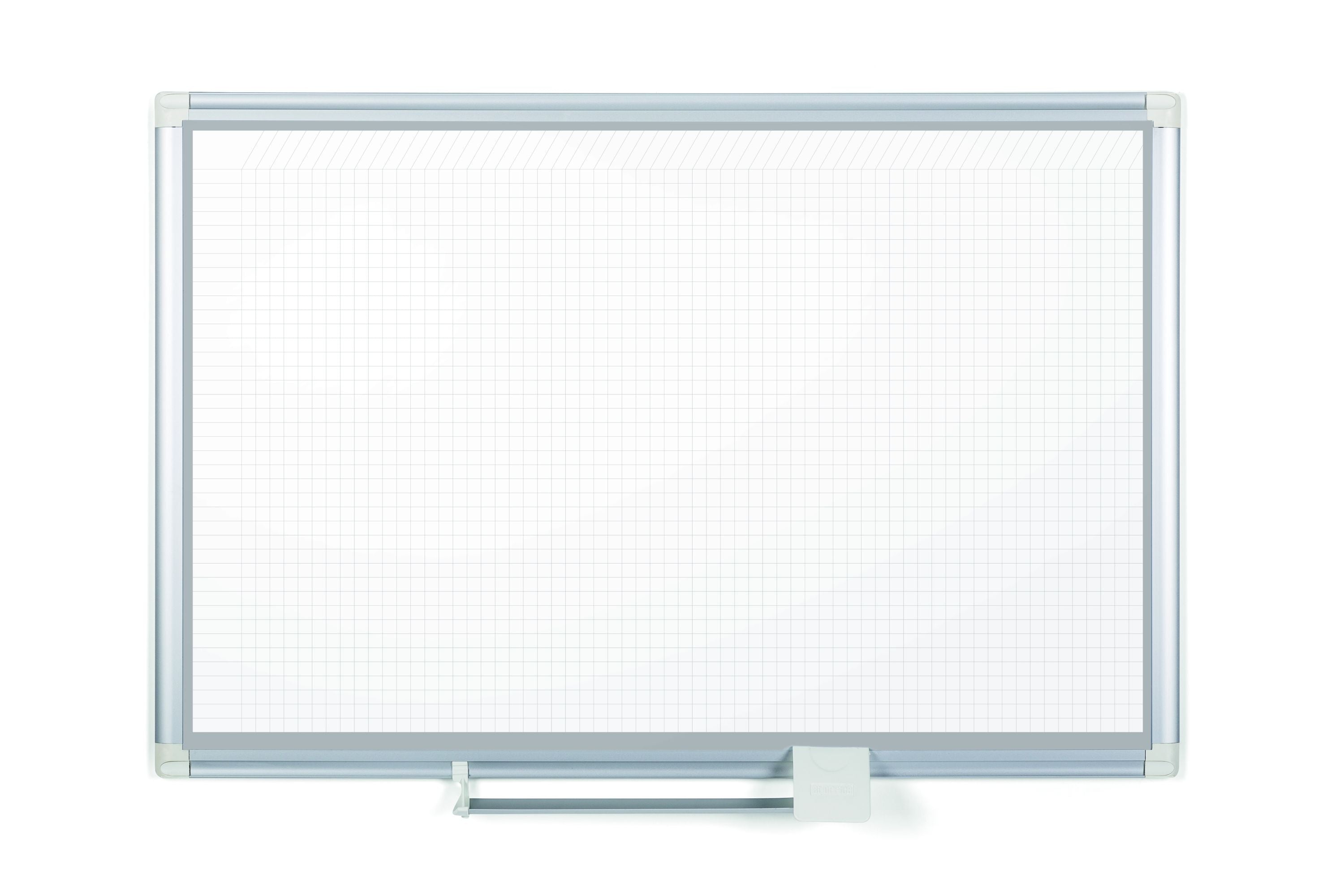 MasterVision Magnetic Steel Dry-Erase Planning Board with Accessory Kit, General Format Grid, Aluminum Frame, 24" x 36"