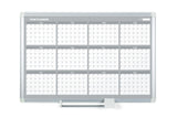 MasterVision Magnetic Steel Dry-Erase Twelve Month Planner, 36" x 48", Aluminum Frame