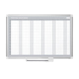 MasterVision Magnetic Steel Dry-Erase Yearly Planner, 36" x 48", Aluminum Frame