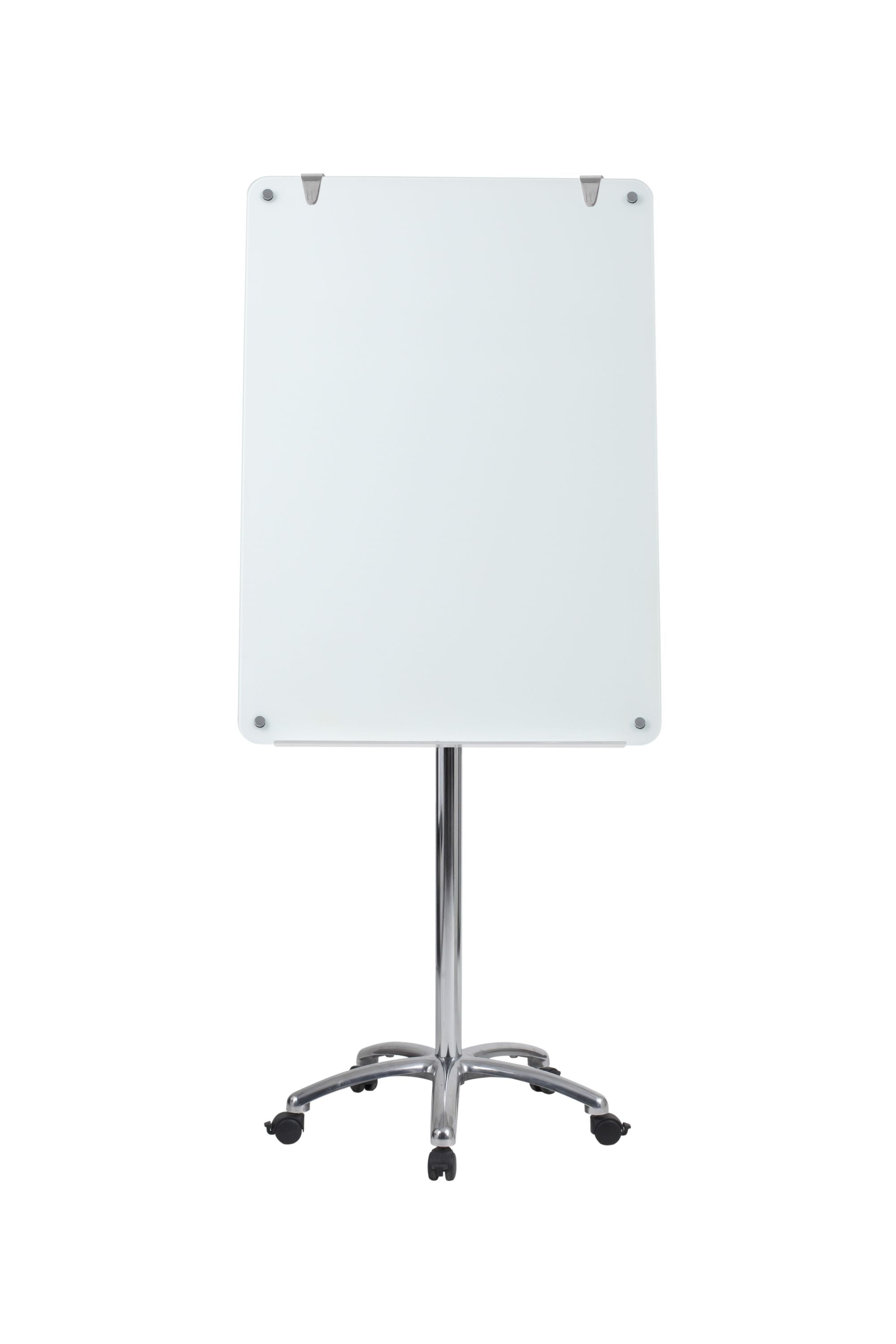 MasterVision Prime Glass Magnetic Dry-Erase Mobile Easel, 30" x 42", Chrome