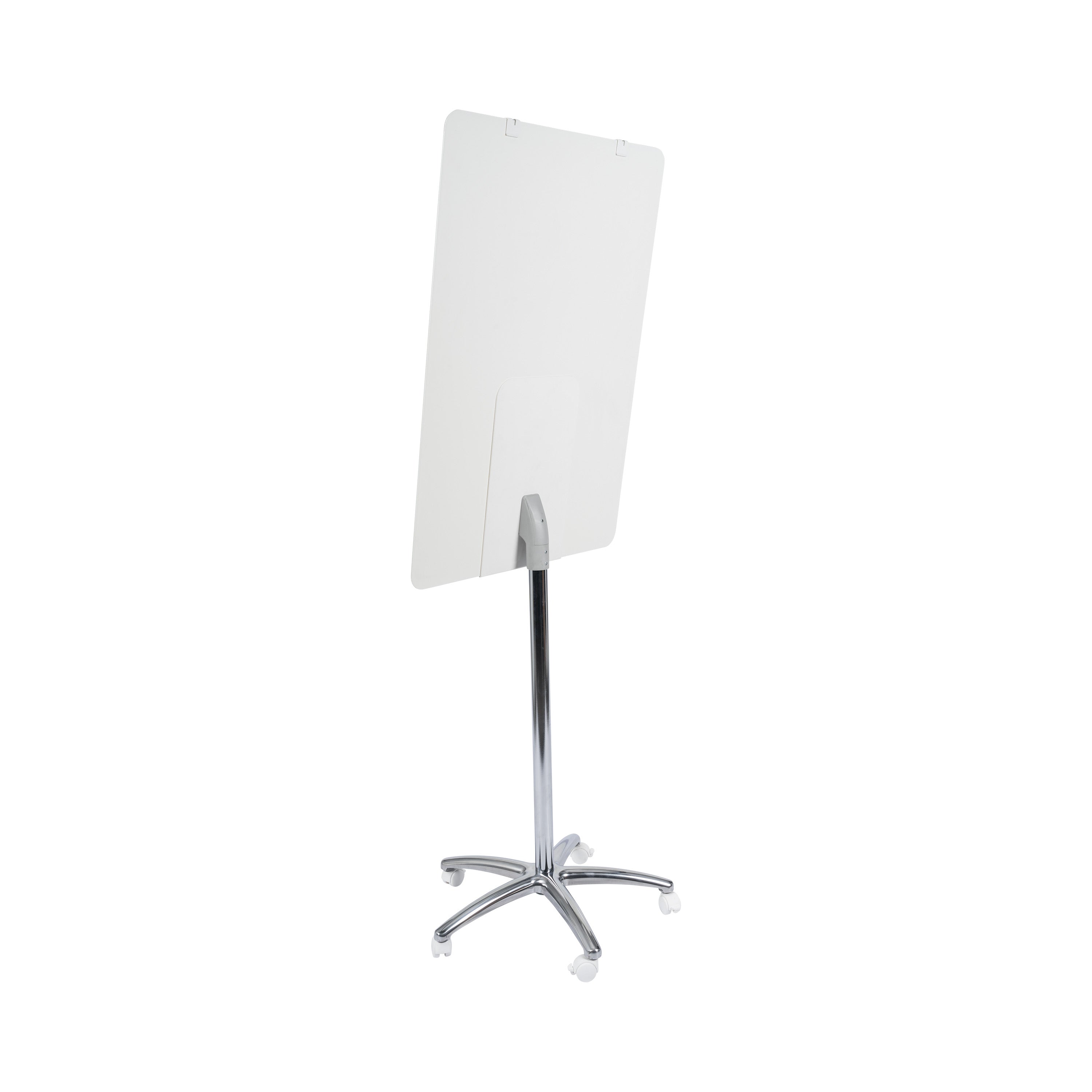 MasterVision Value Glass Dry-Erase Mobile Easel, 30" x 42", Chrome, Non-magnetic