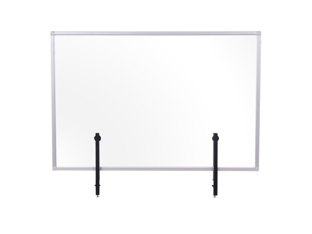 Transparent Glass Aluminum Desktop Divider, 35.43"x23.62"