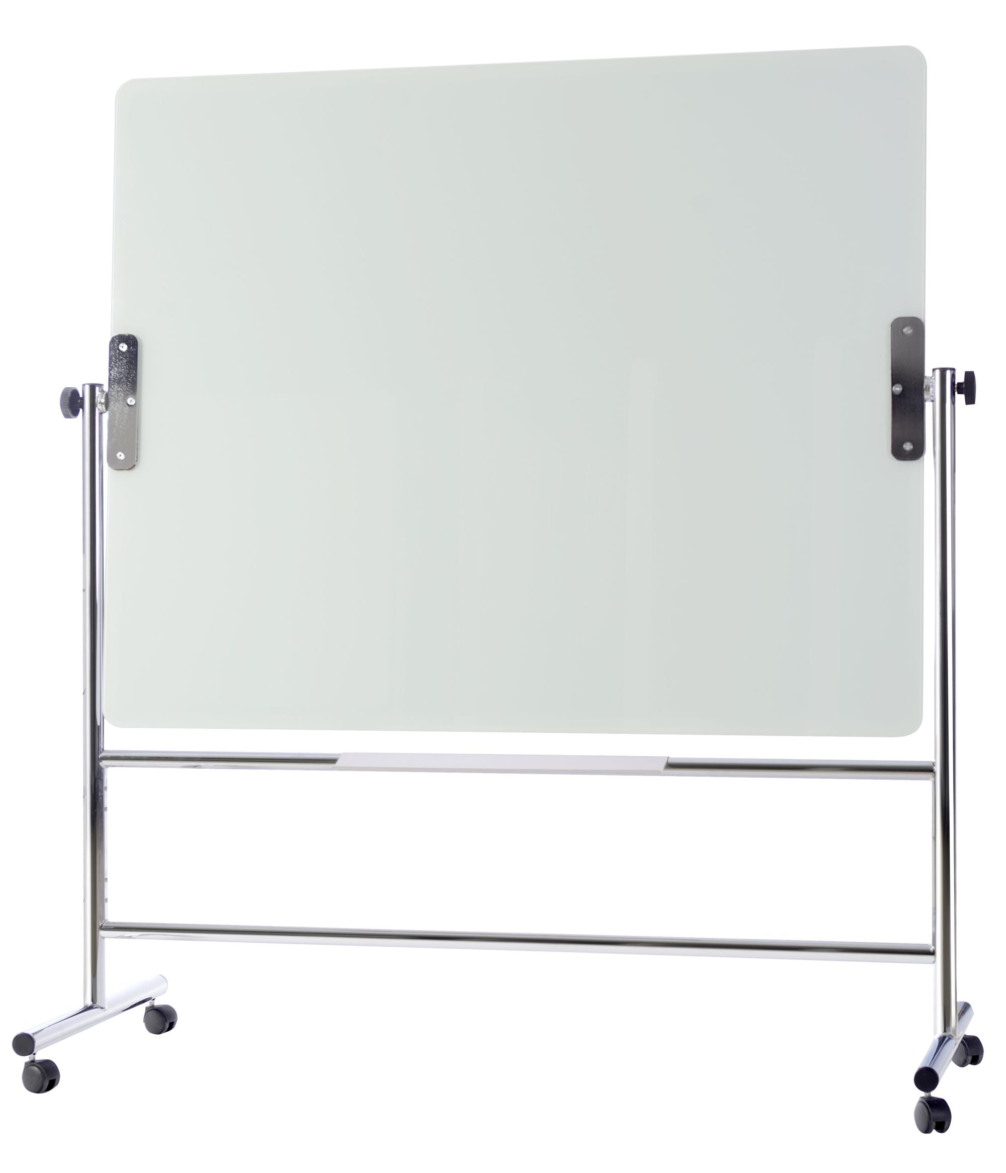 MasterVision Magnetic Glass Revolving Dry-Erase Easel, 36" x 48", Chrome