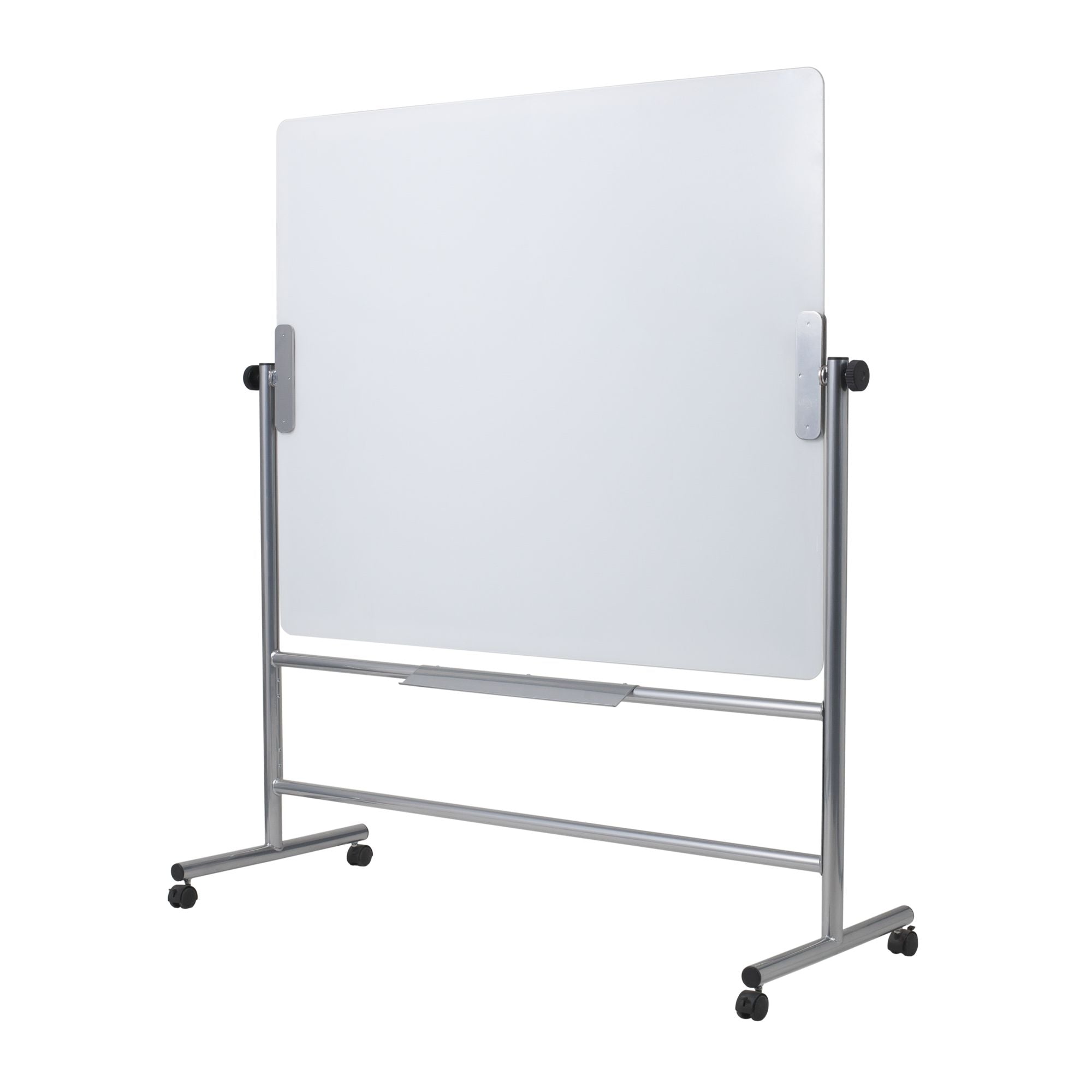 MasterVision Magnetic Glass Revolving Dry-Erase Easel, 36" x 48", Chrome