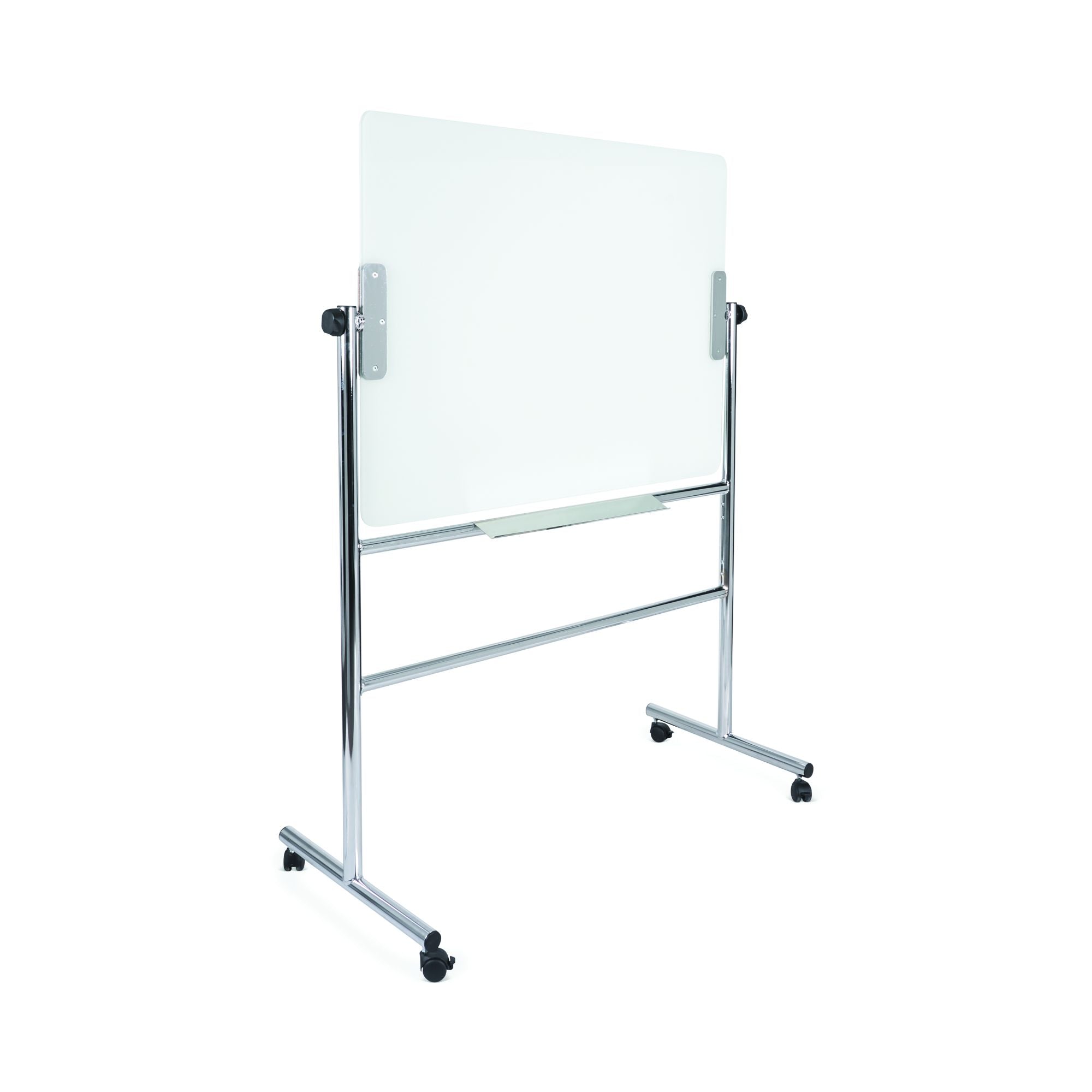 MasterVision Magnetic Glass Revolving Dry-Erase Easel, 36" x 48", Chrome