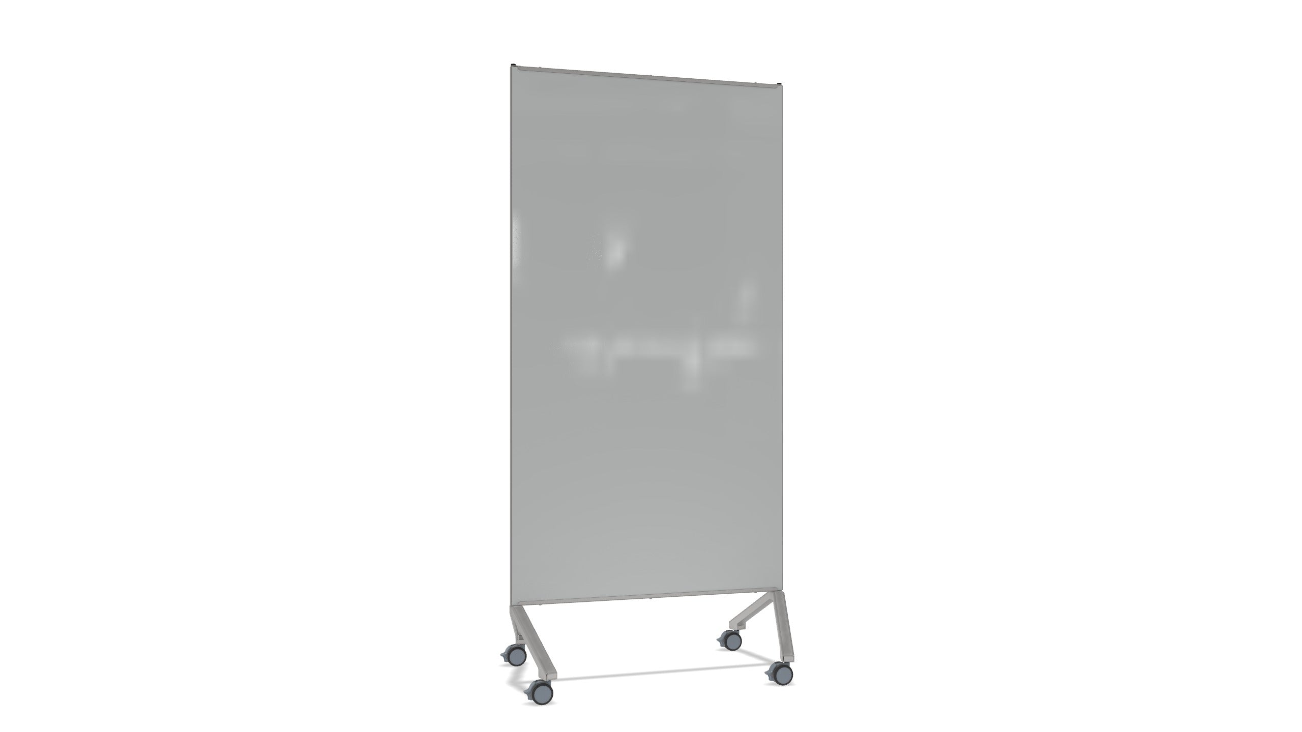 Ghent Pointe Mobile Glassboard, Magnetic, Gray Glass w/ Silver Frame, 77"H x 36"W_0