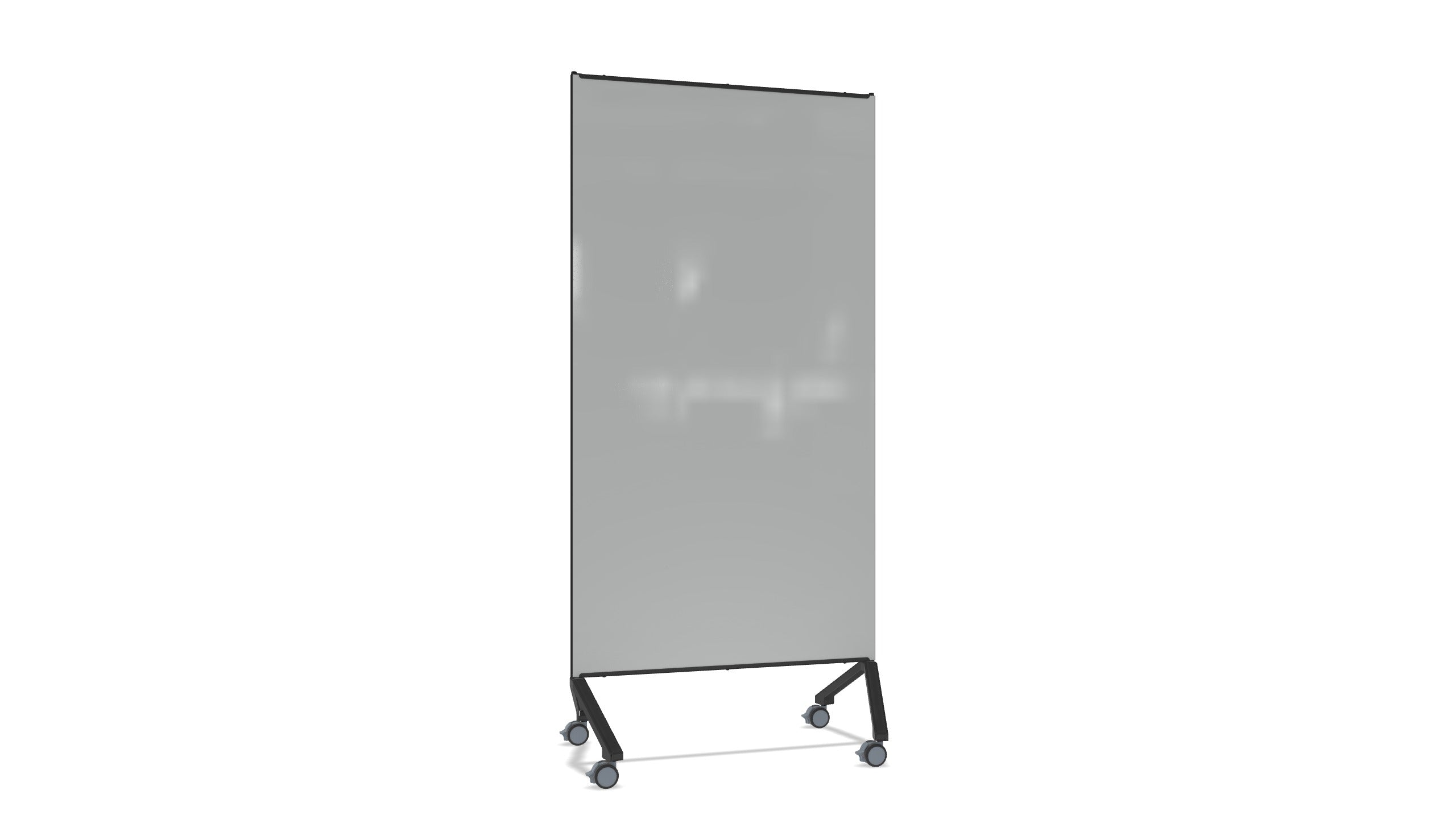 Ghent Pointe Mobile Glassboard, Non-magnetic, Gray Glass w/ Black Frame, 77"H x 36"W_0