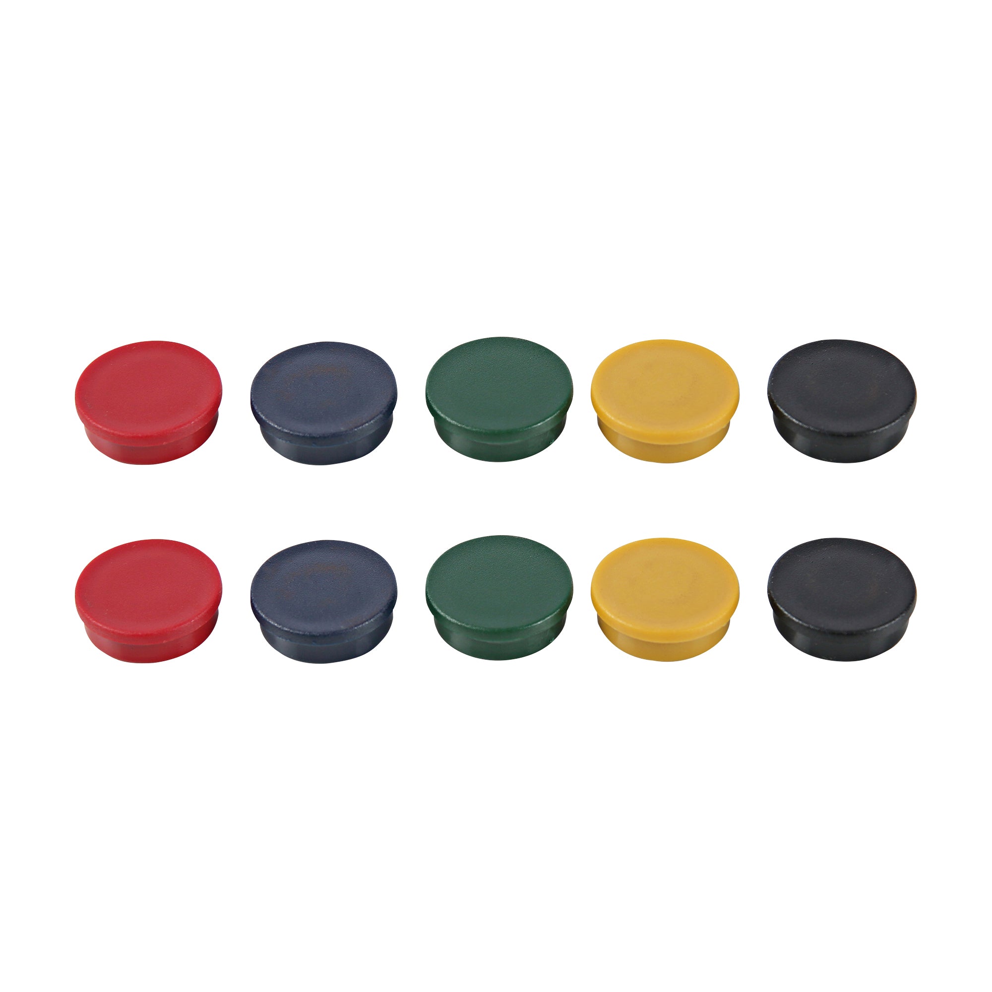 MasterVision Super Magnets, 3/4" Diameter, Assorted Colors, Red, Green, Yellow, Blue, Black, Pack of 10