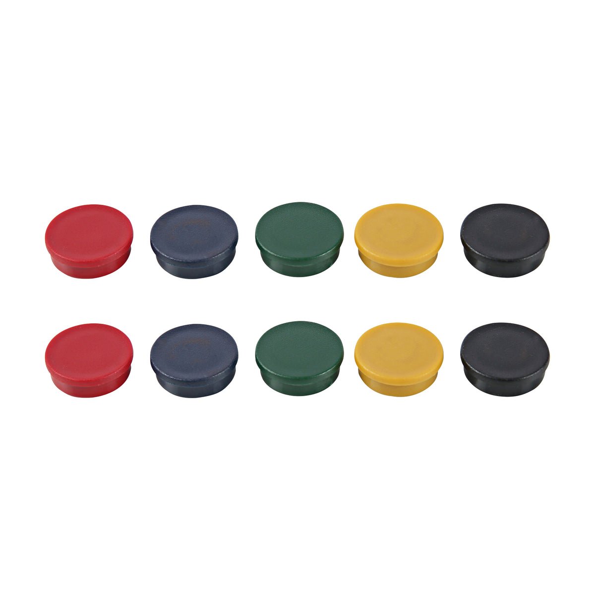 MasterVision Super Magnets, 3/4" Diameter, Assorted Colors, Red, Green, Yellow, Blue, Black, Pack of 10