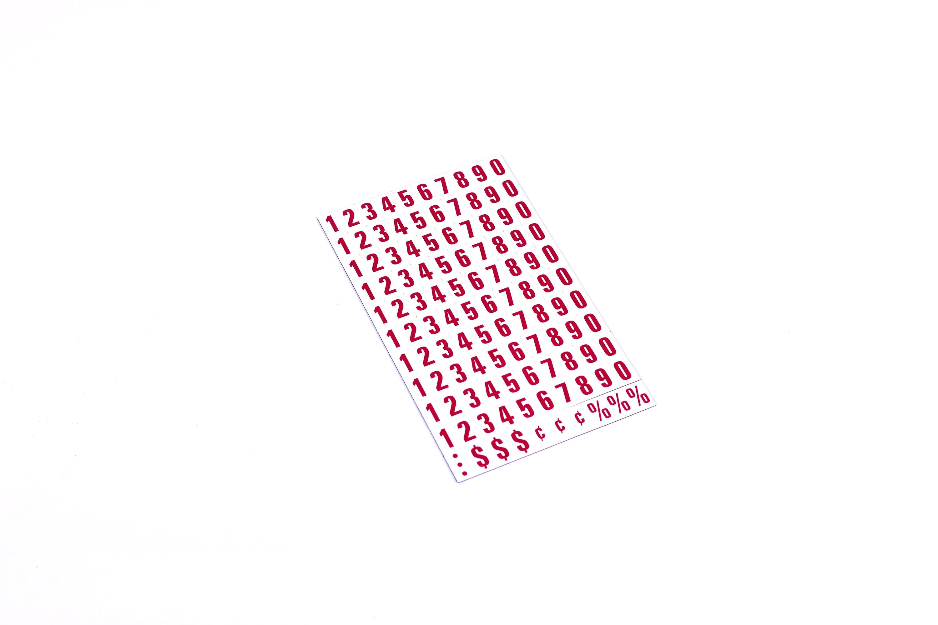 MasterVision Number Accessory Magnets, Red on White