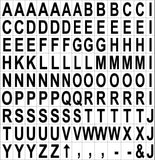MasterVision Letter Accessory Magnets, Black on White