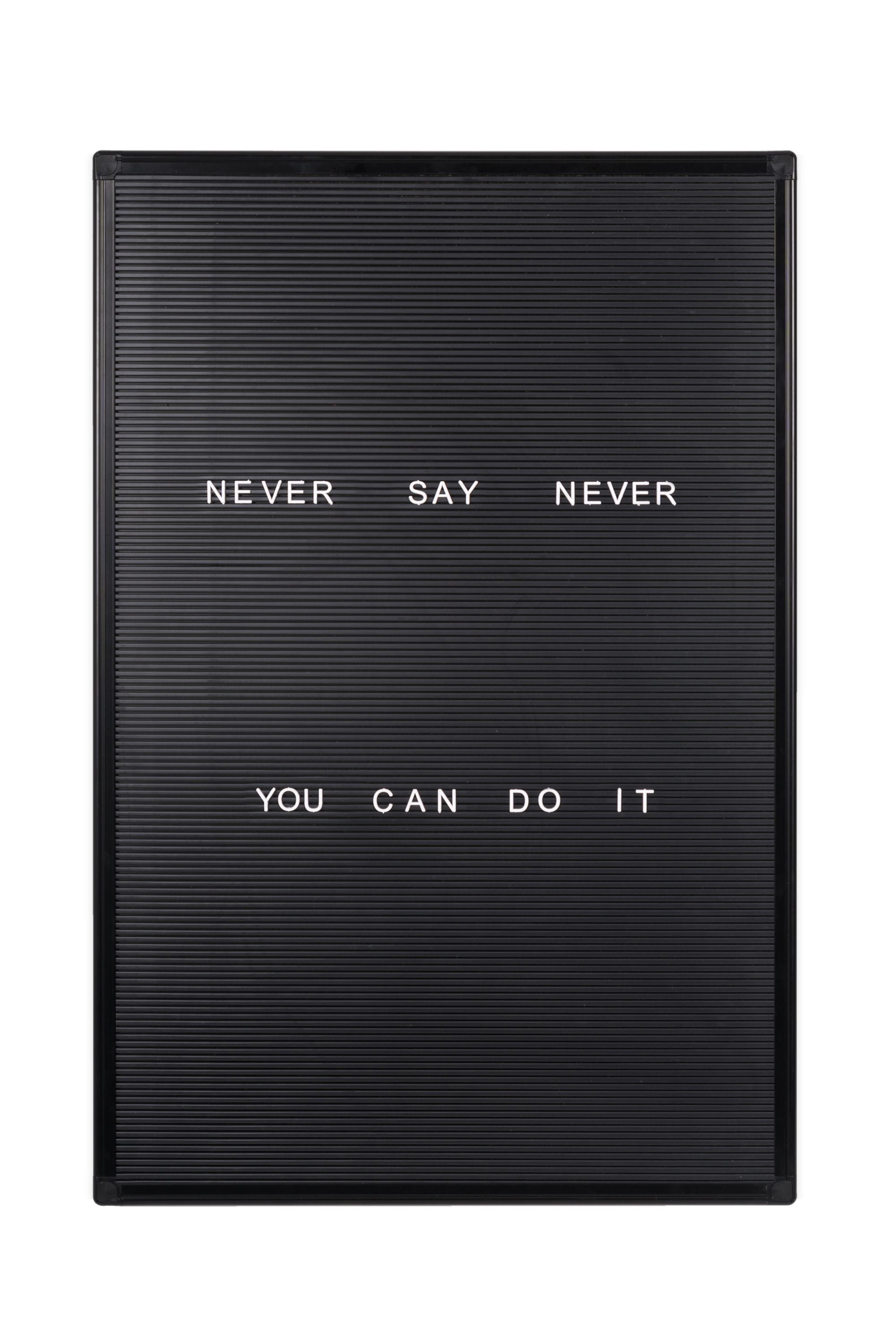 MasterVision Letter Board, 22" x 28", Plastic Frame, Black