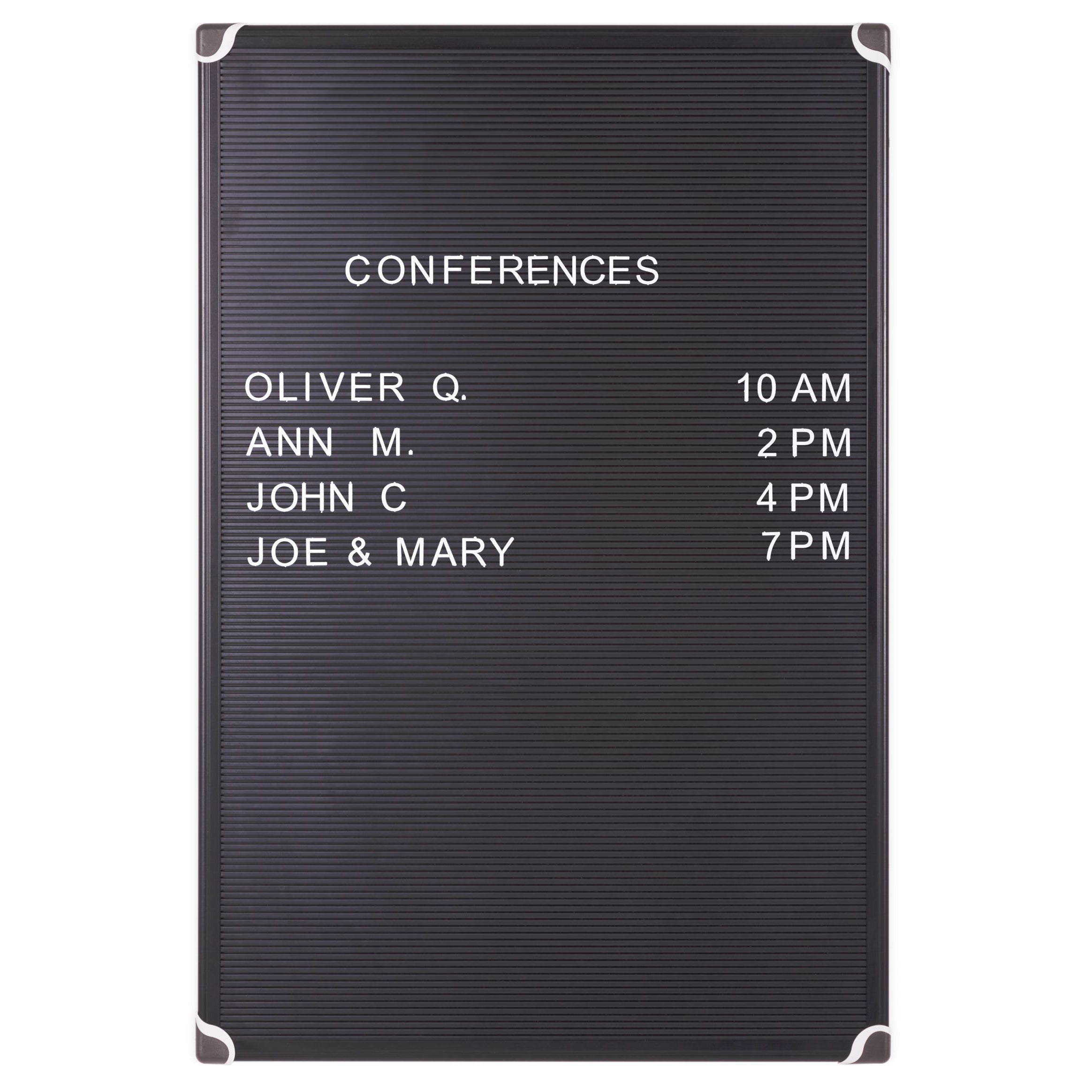 MasterVision Letter Board, 24" x 36", Aluminum Frame, Black