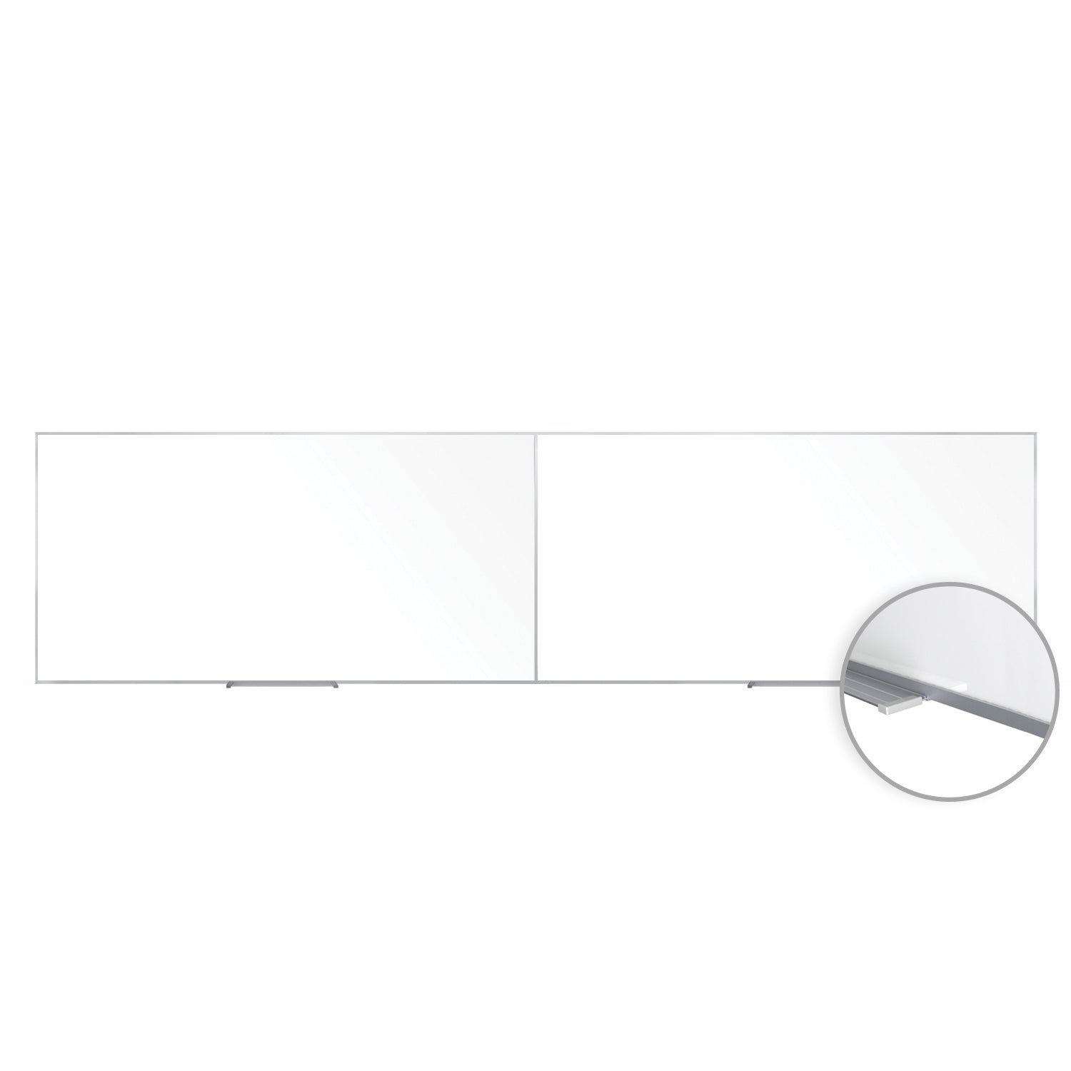 Ghent Porcelain Whiteboard, Magnetic w/ Aluminum Frame, 4'H x 16'W, 2 pieces w/ joiner_3