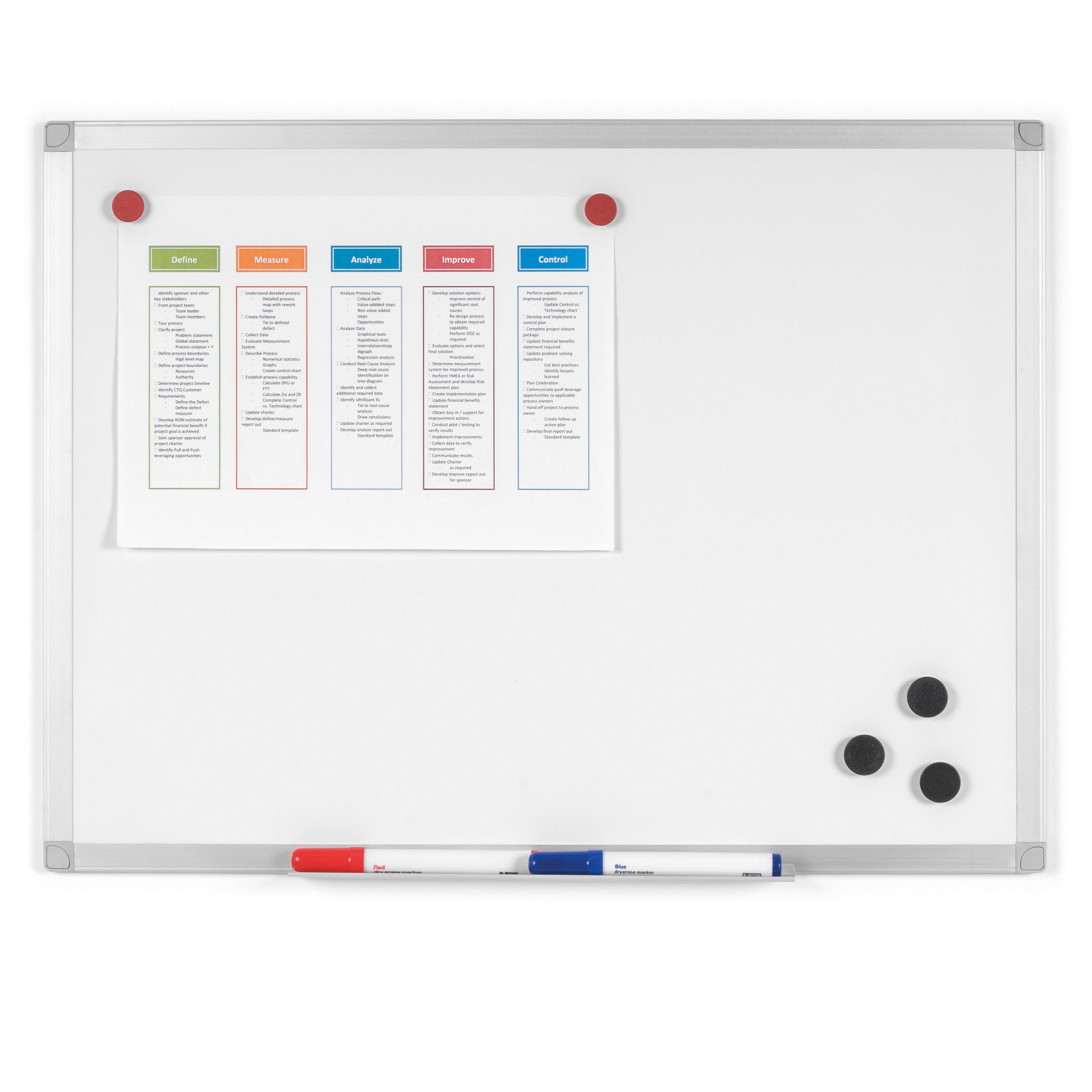 MasterVision Ayda Magnetic Steel Dry-Erase Board, 18" x 24"