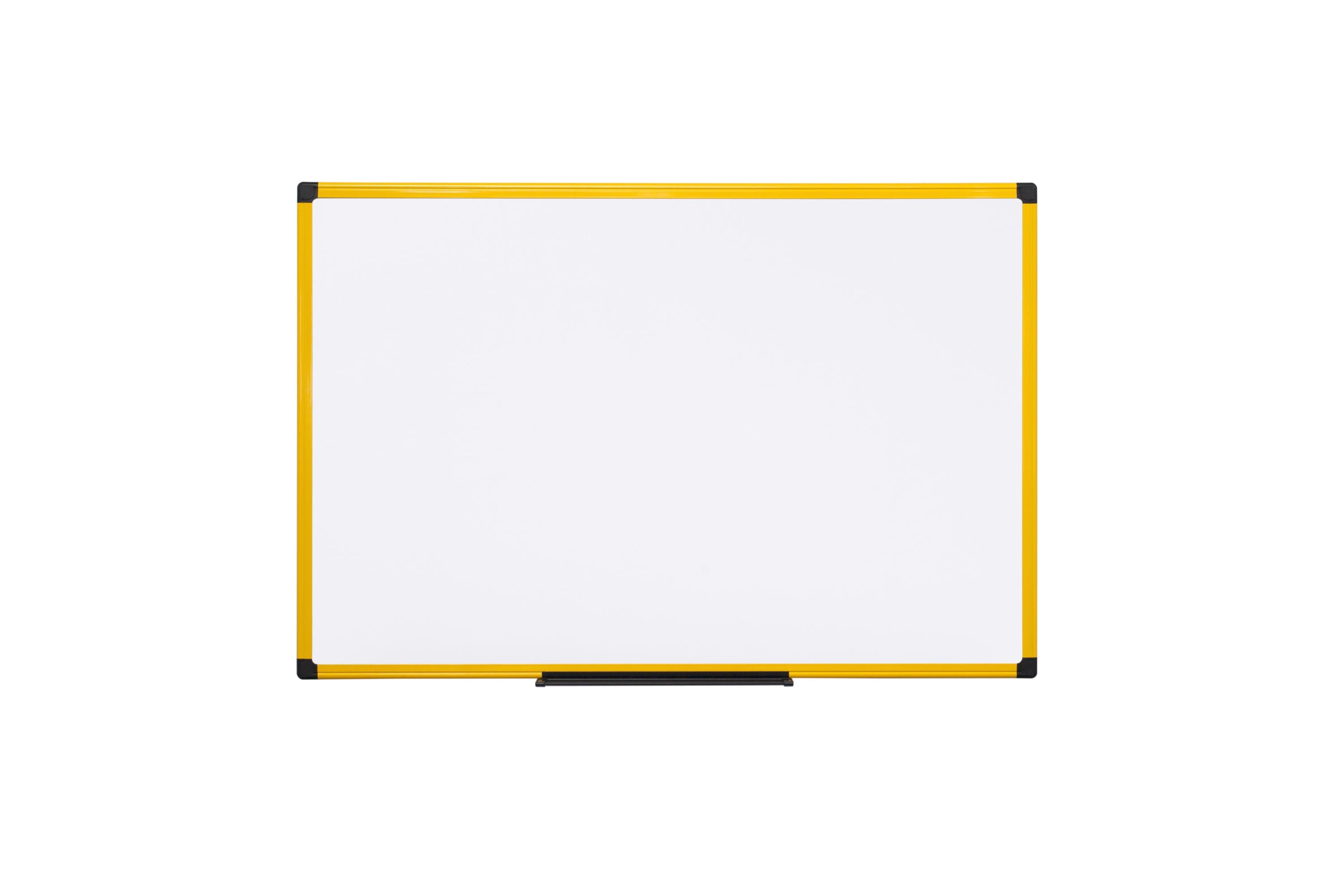 MasterVision Industrial Magnetic Steel Dry-Erase Board, 24" x 36", Yellow Aluminum Frame