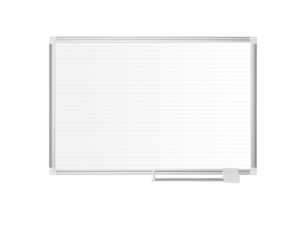 MasterVision Magnetic Ruled Steel Dry-Erase Planning Board, Aluminum Frame, 48" x 72"